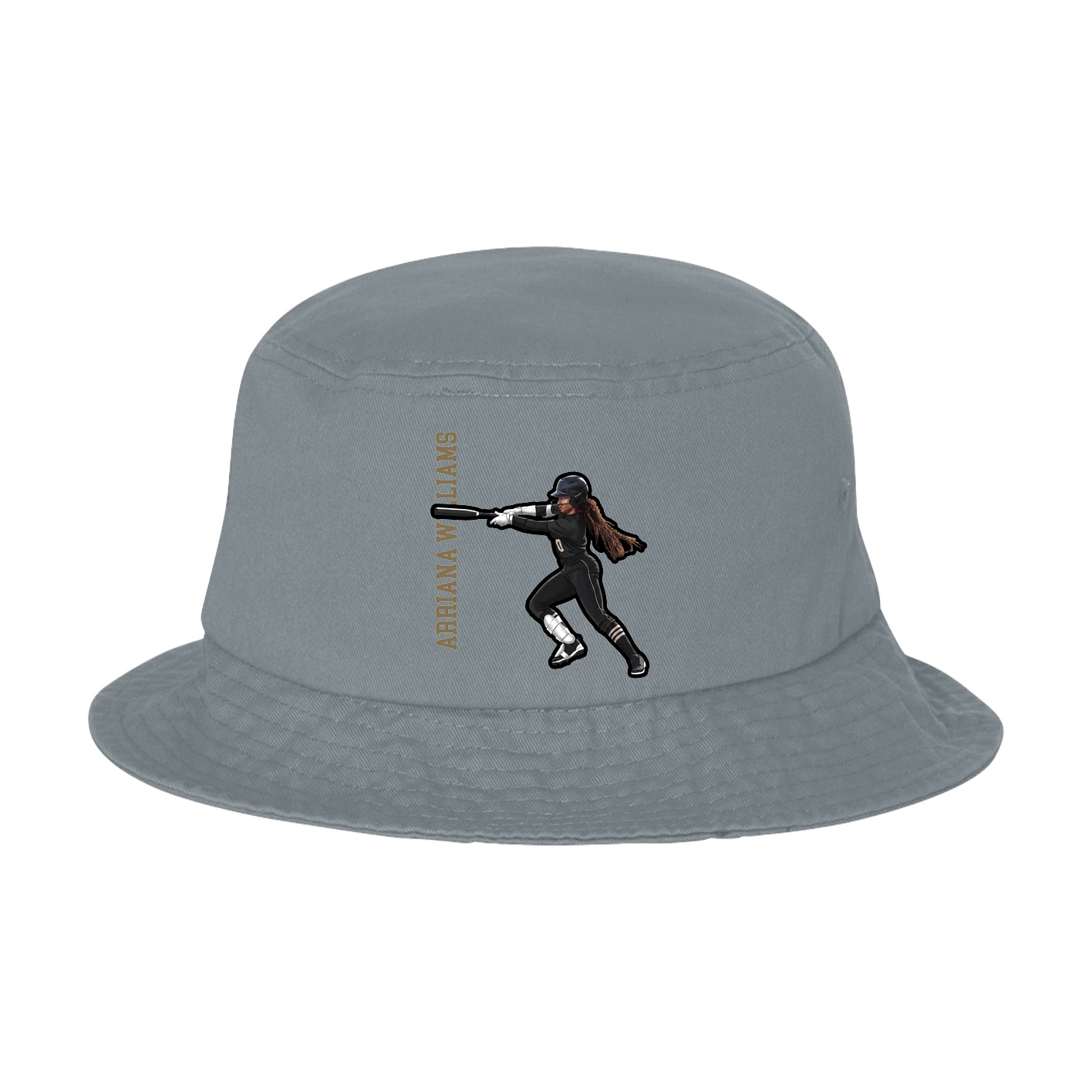 Bucket Cap — Name Vertical in Grey