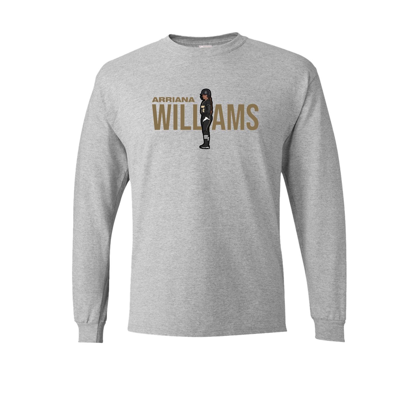 Long Sleeve Tee — Player Name in Grey