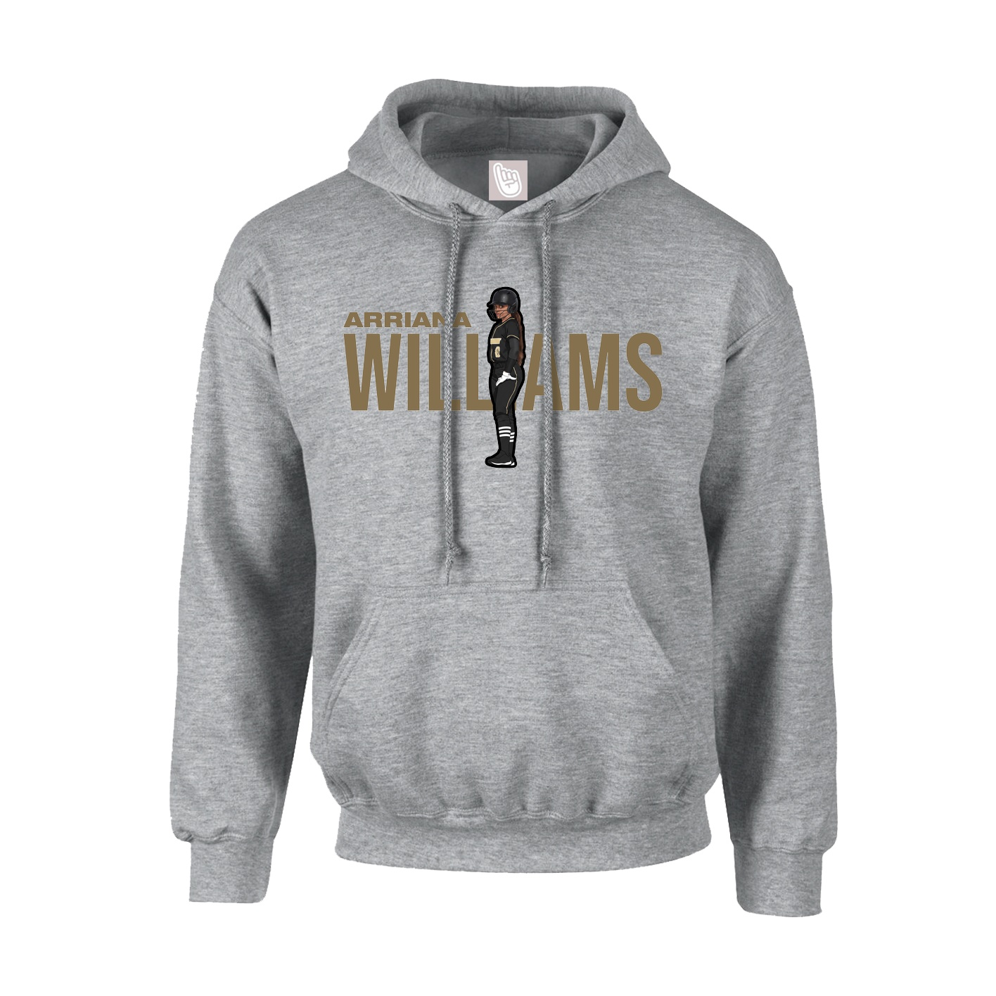 Youth Hoodie — Player Name in Grey