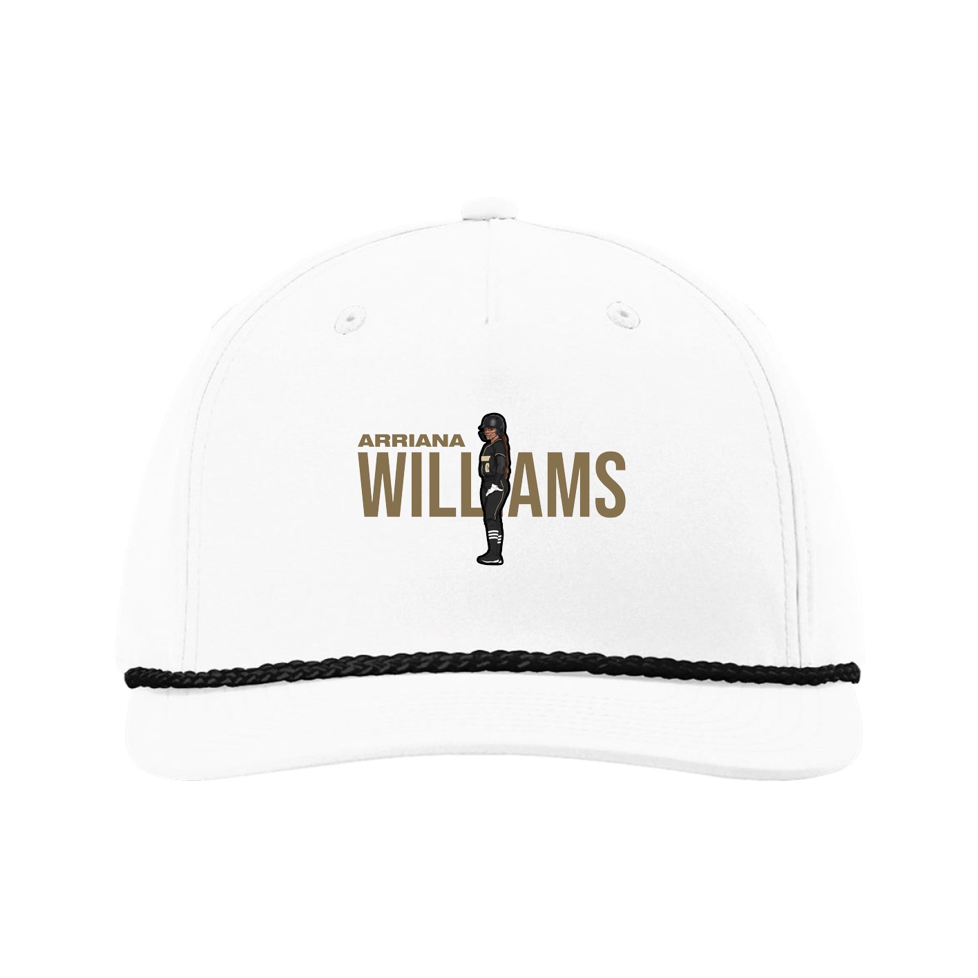 Five-Panel Classic Rope Cap — Player Name in White