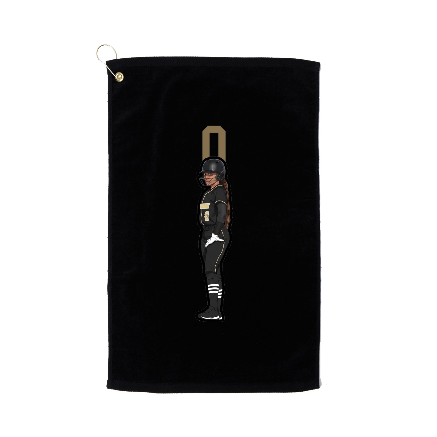Golf Towel — Number Top in Black