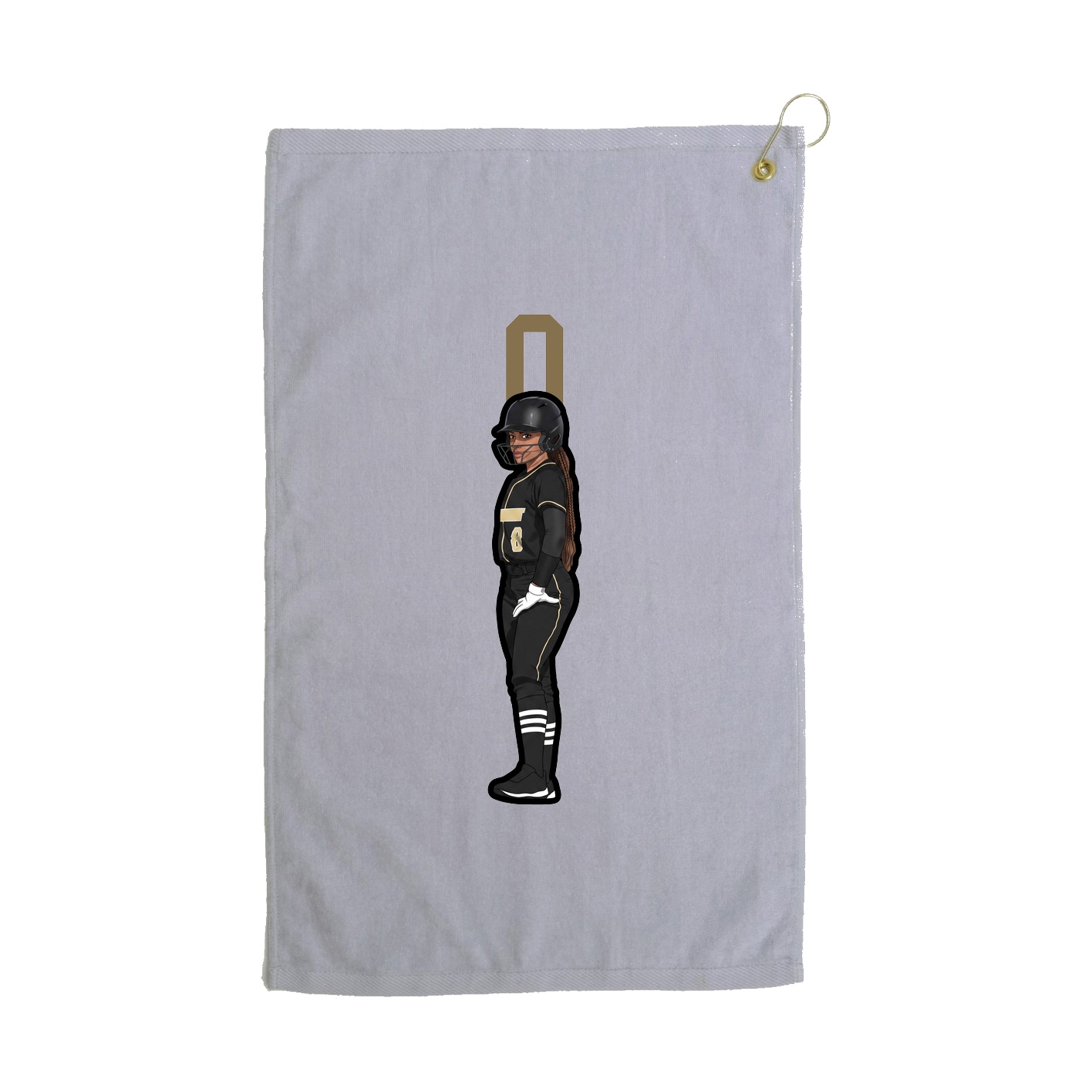 Golf Towel — Number Top in Grey