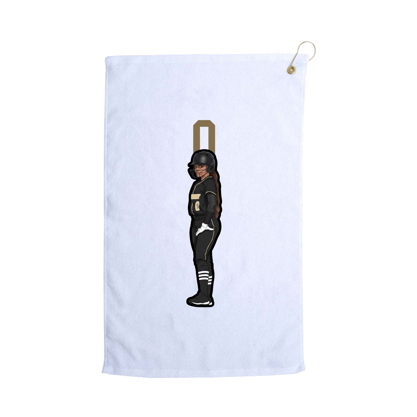 Golf Towel — Number Top in White