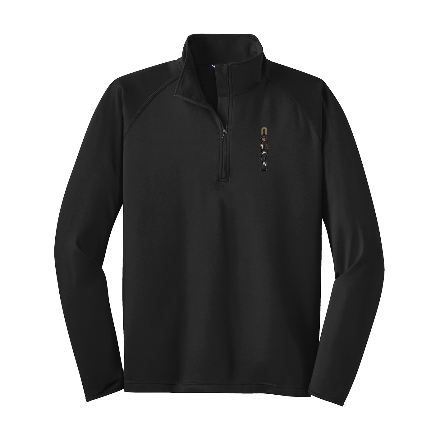 Q-Zip Pullover — Number Top in Black