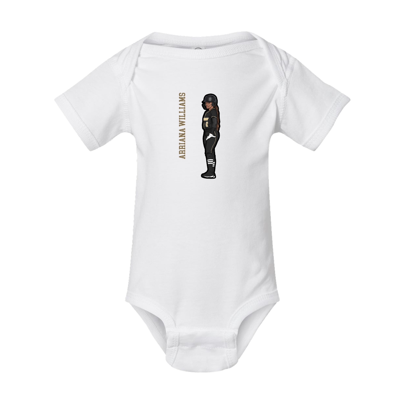 Baby Onesie — Name Vertical in White