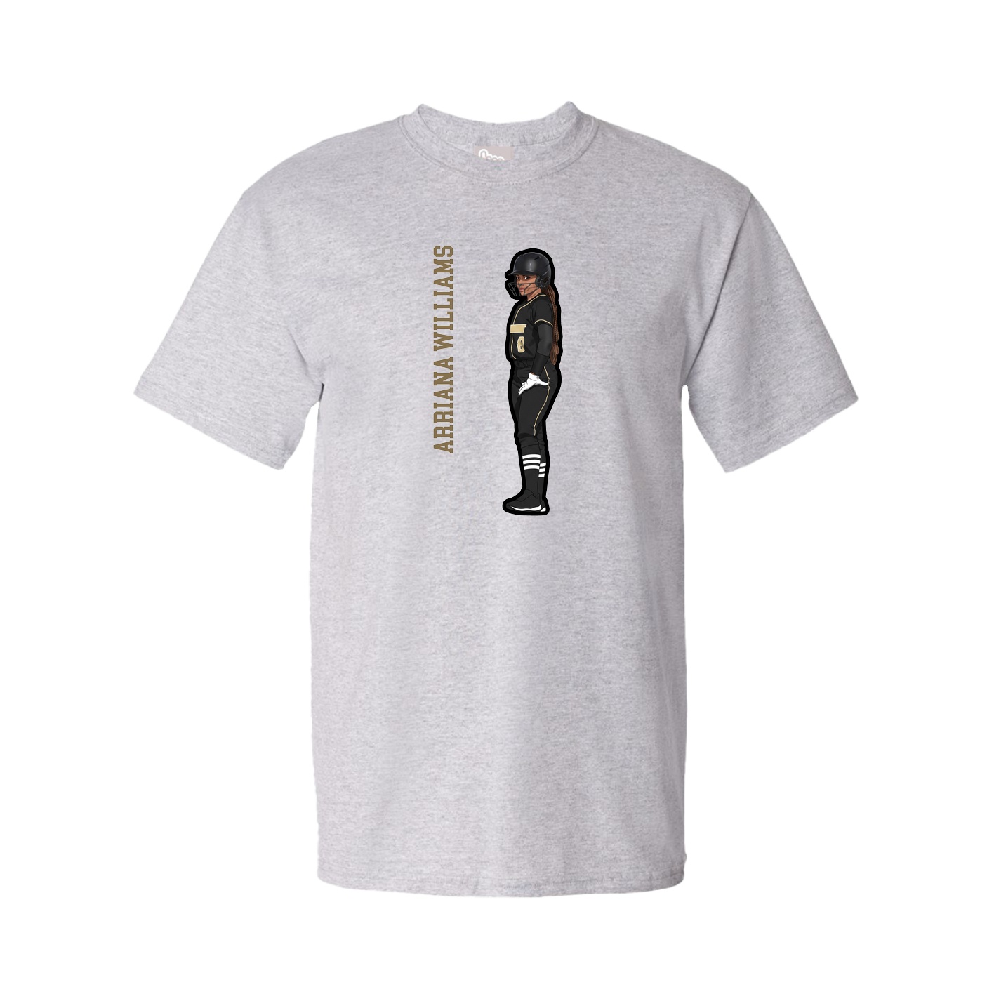Youth Tee — Name Vertical in Grey