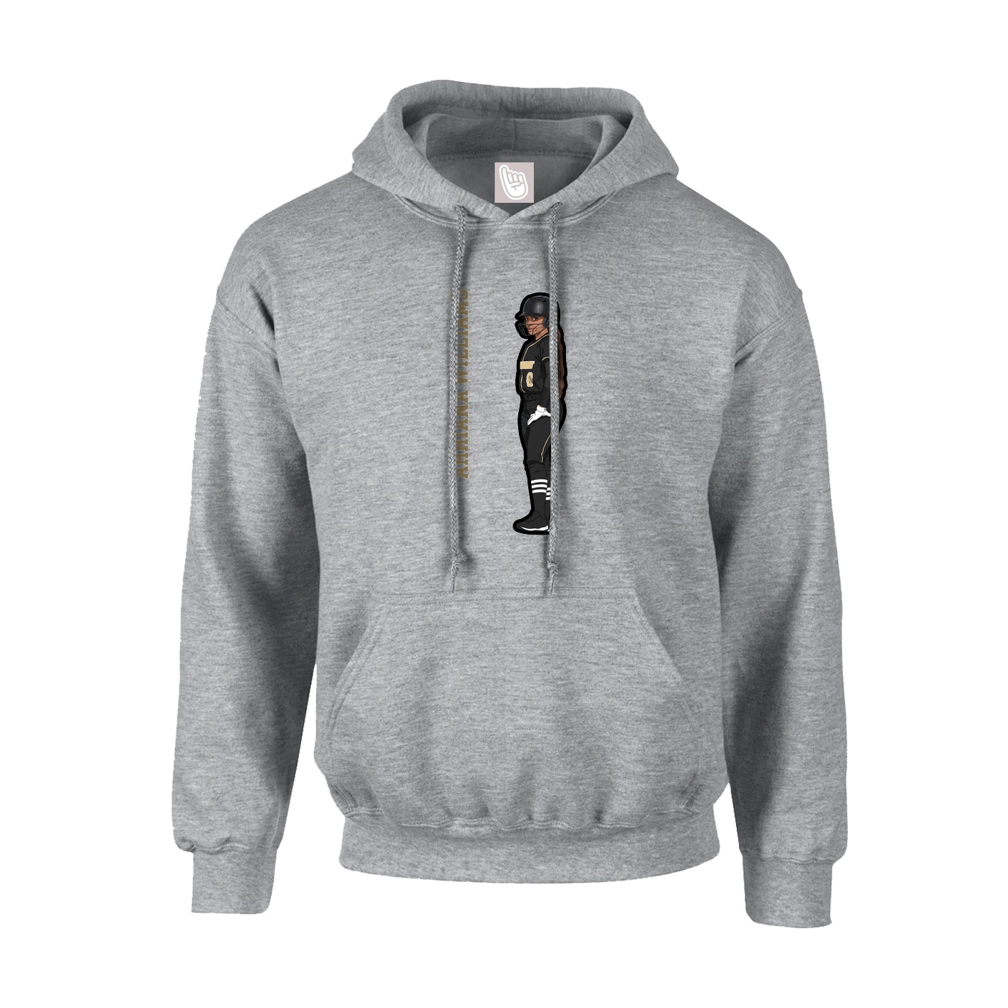 Youth Hoodie — Name Vertical in Grey