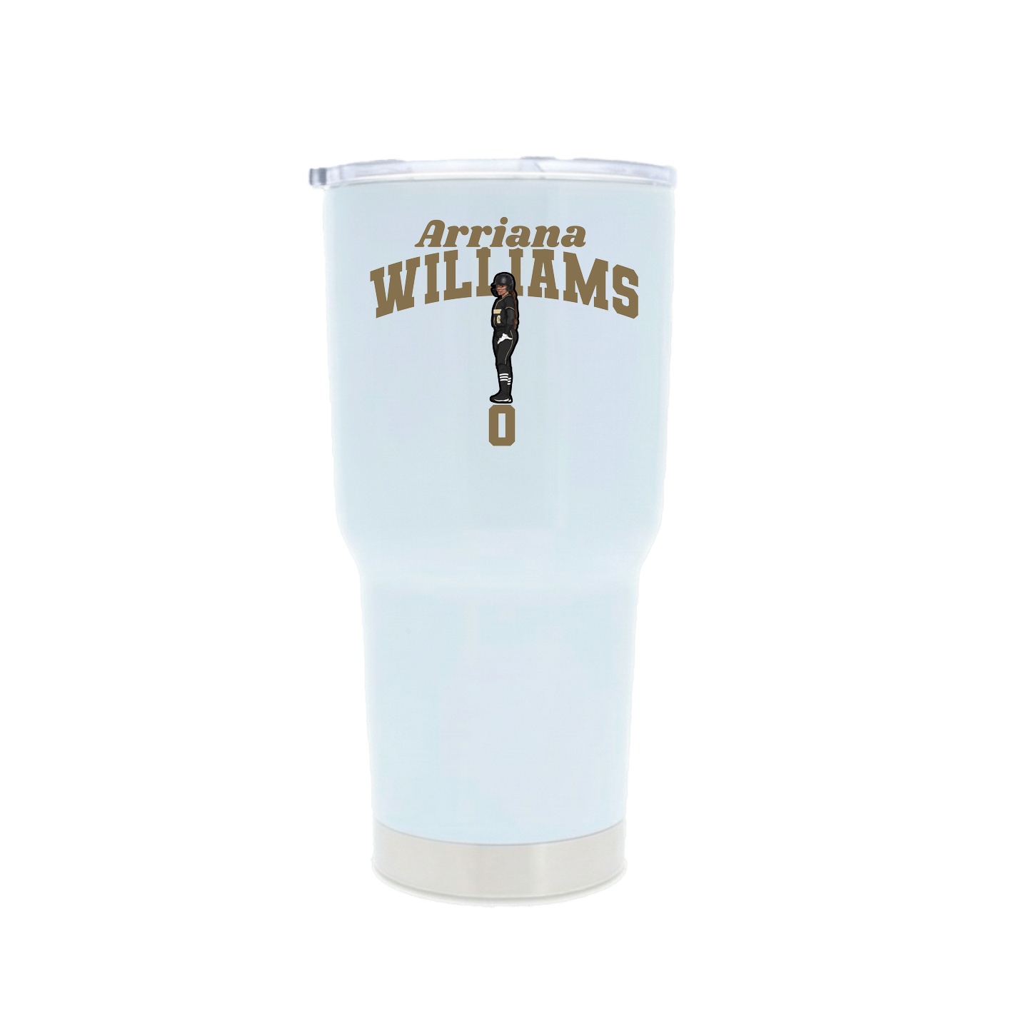 30oz Stainless Steel Tumbler — Signature Arch in White