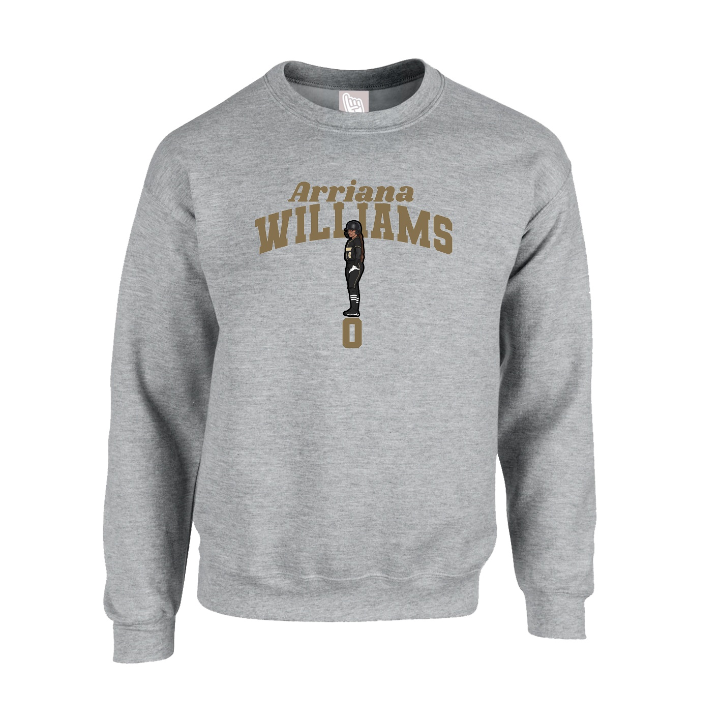 Fleece Crew — Signature Arch in Grey