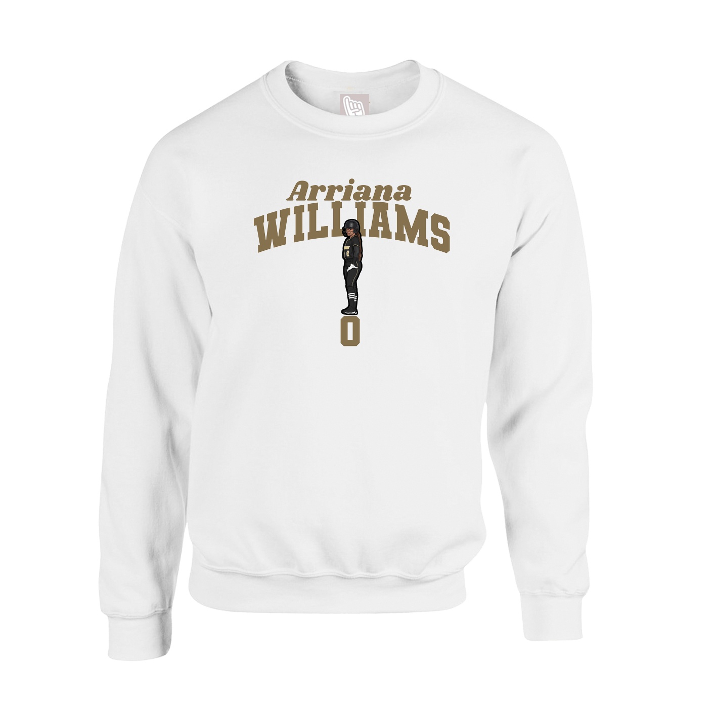 Fleece Crew — Signature Arch in White