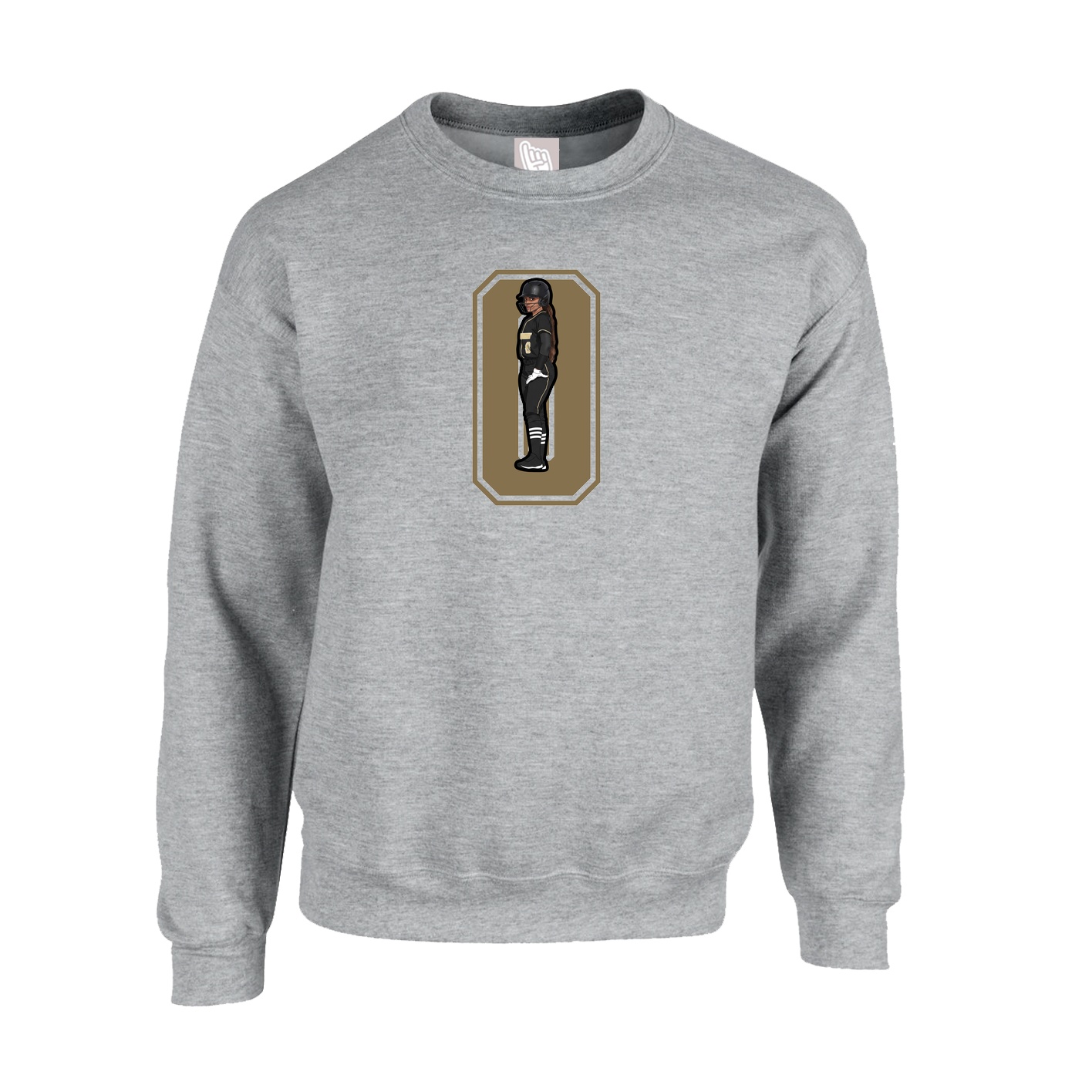 Fleece Crew — Number in Grey
