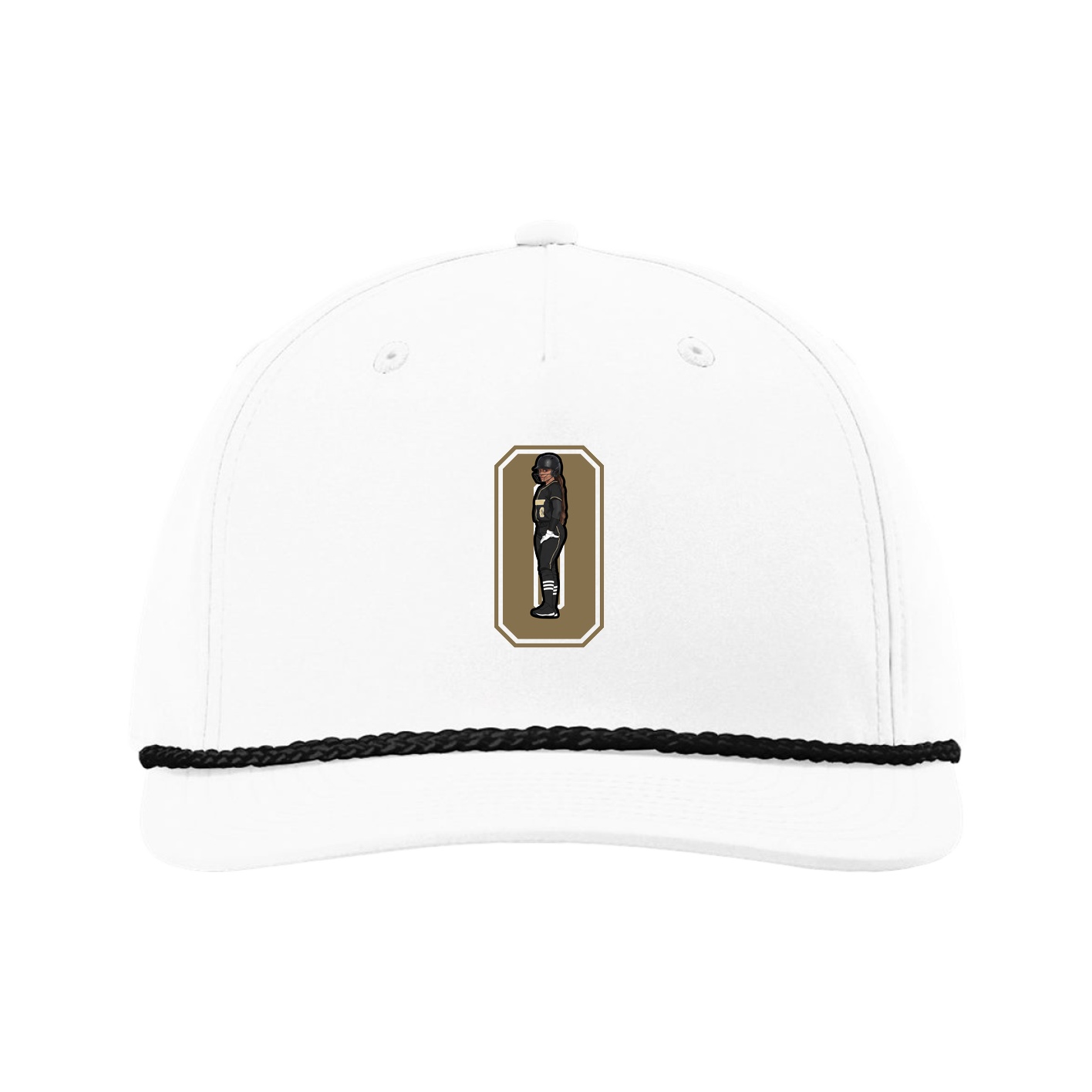 Five-Panel Classic Rope Cap — Number in White