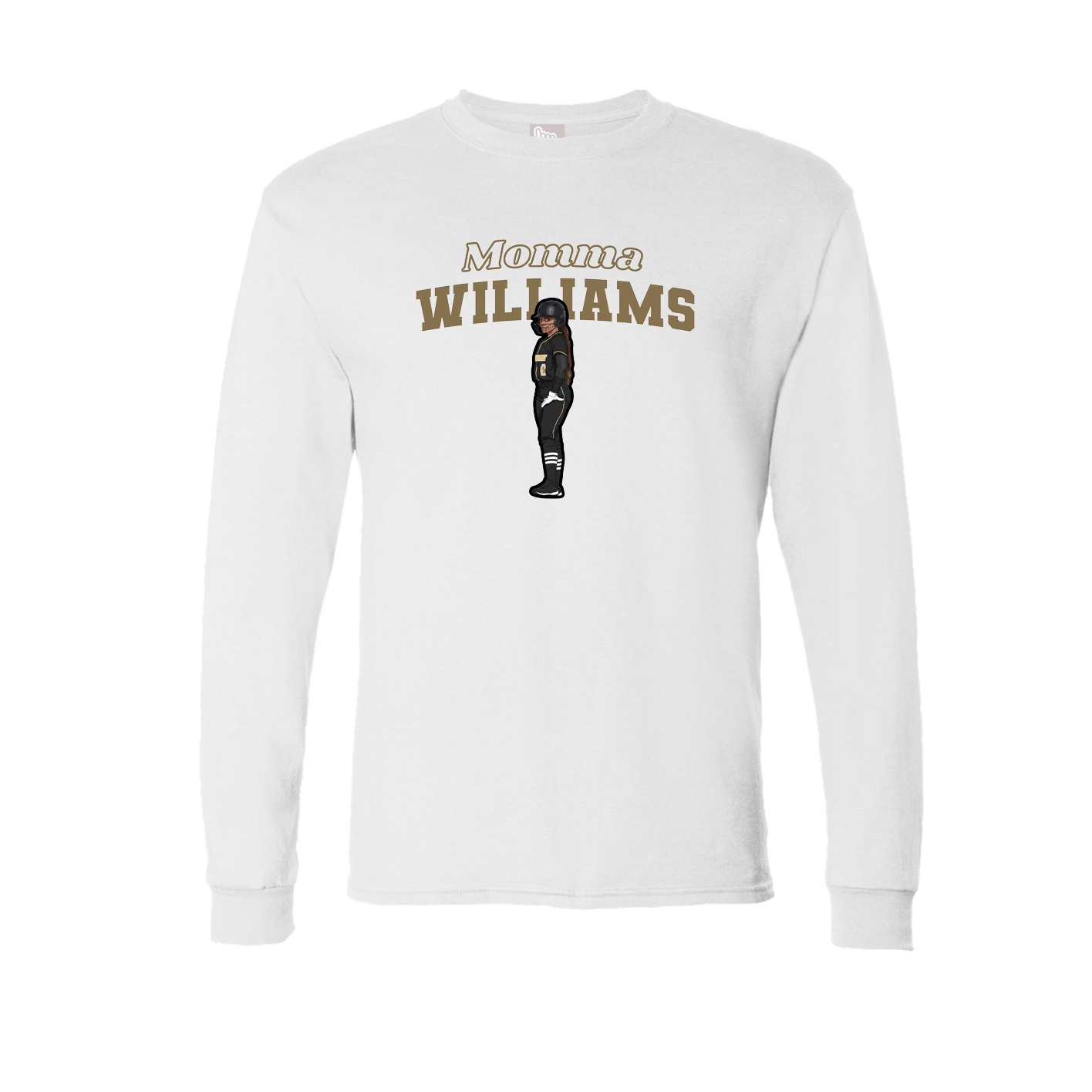 Long Sleeve Tee — Mothers Day Block in White