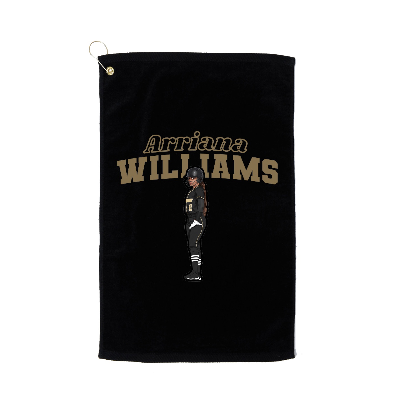 Golf Towel — Name Arch in Black