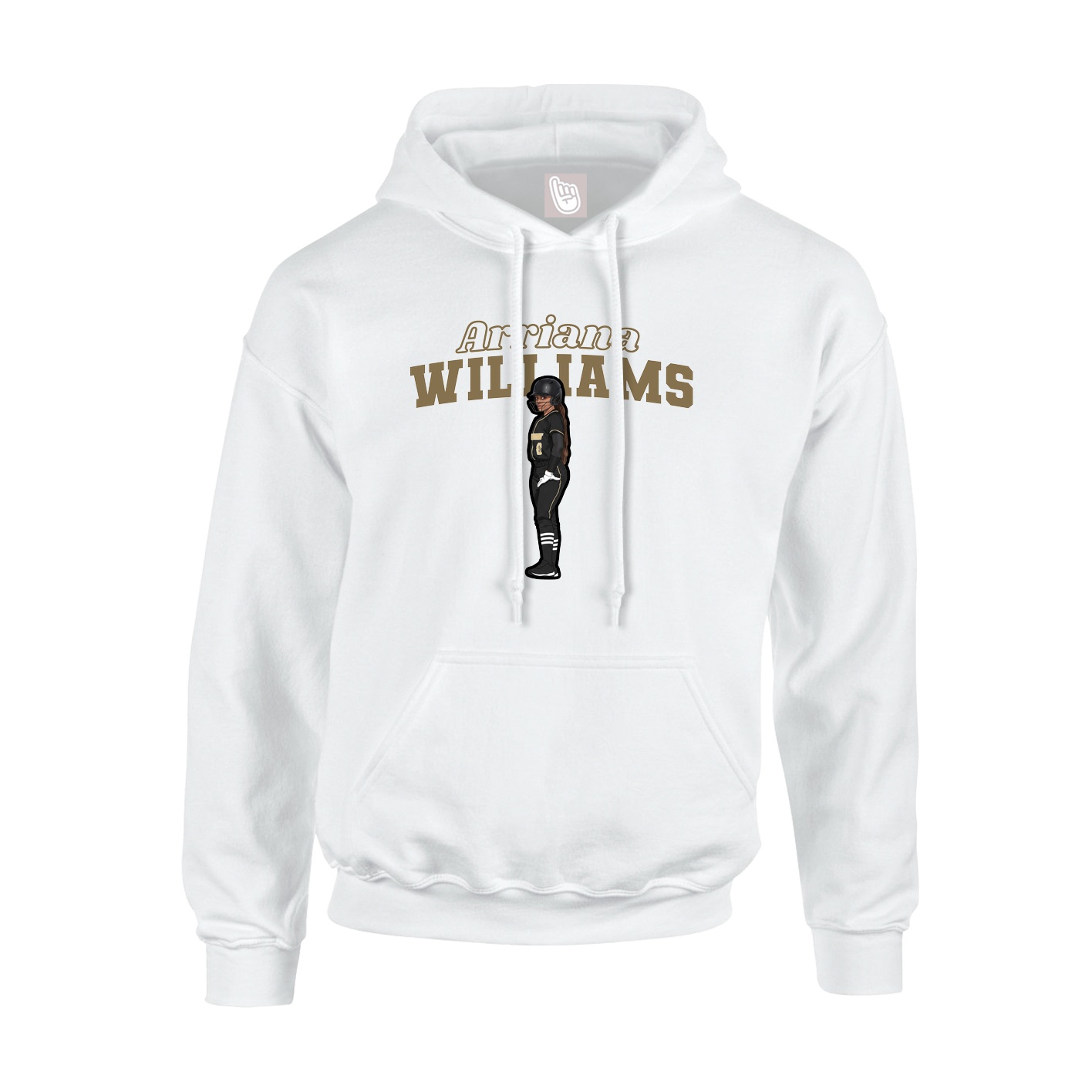 Hoodie — Name Arch in White
