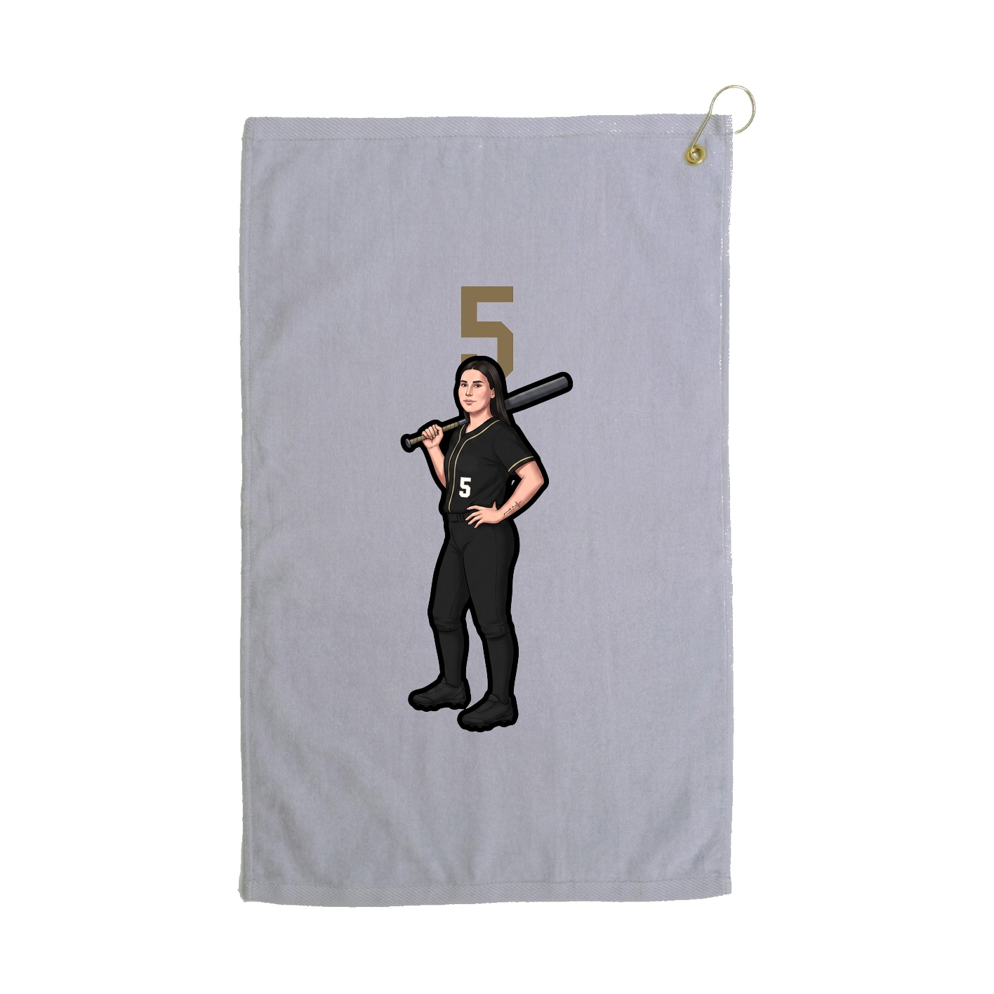 Golf Towel — Number Top in Grey