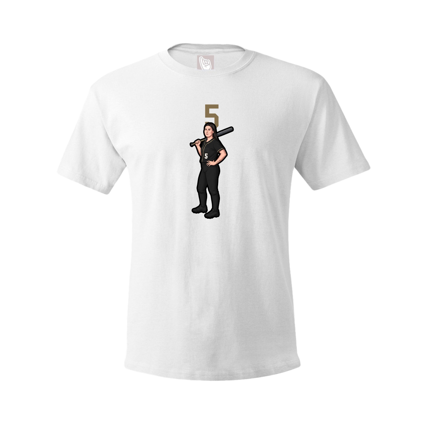 Youth Tee — Number Top in White