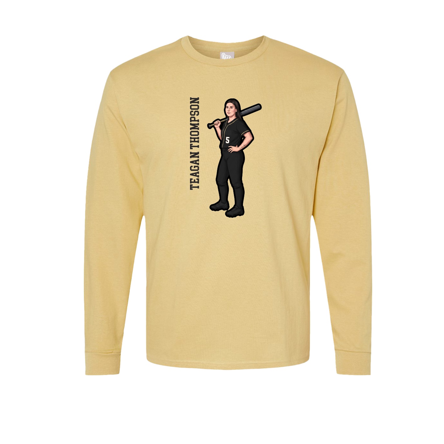 Long Sleeve Tee — Name Vertical in Vegas Gold