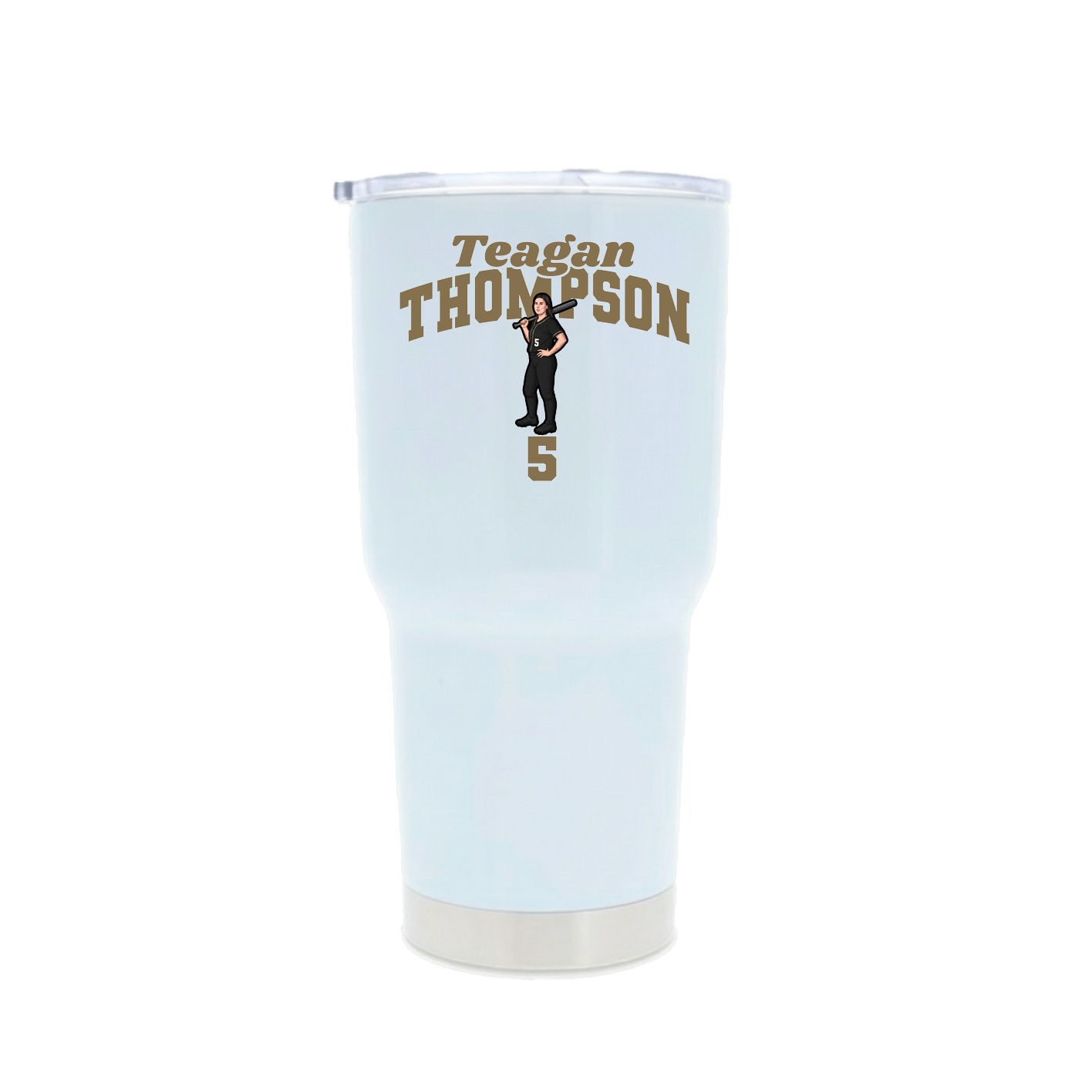 30oz Stainless Steel Tumbler — Signature Arch in White