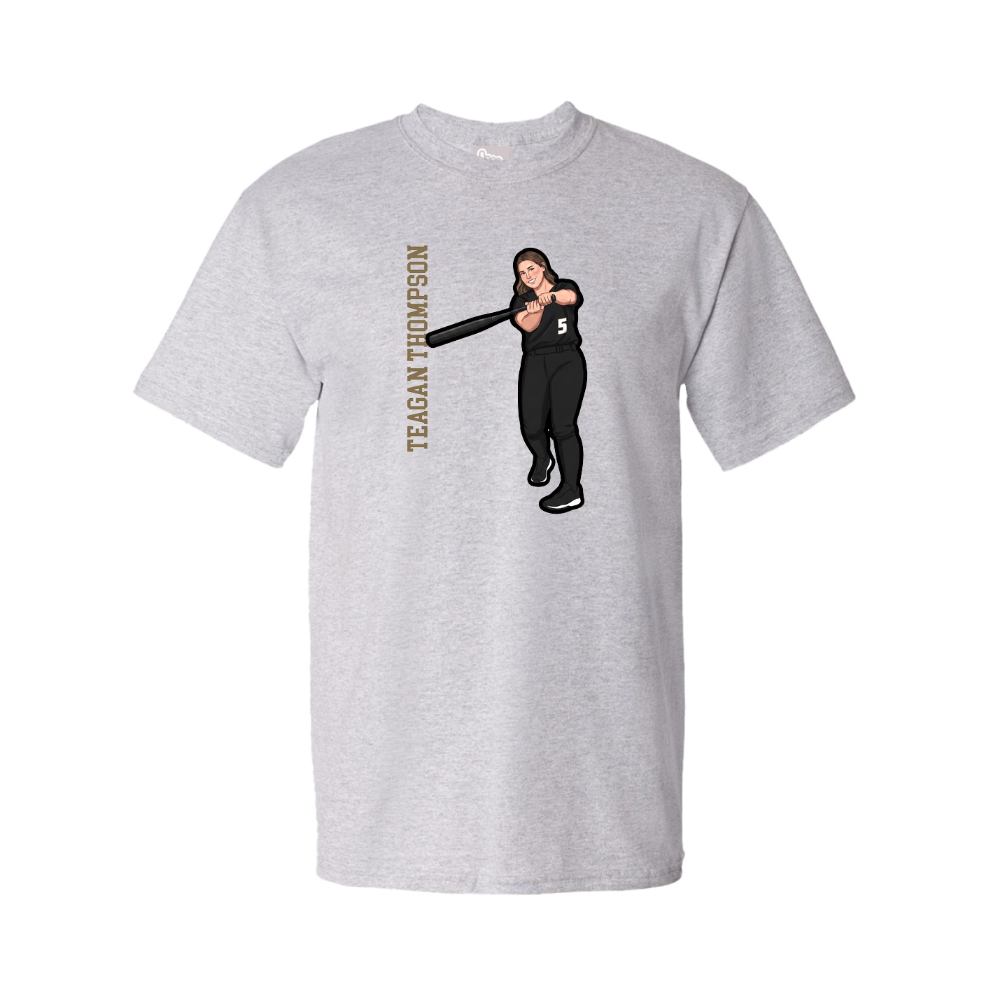 Tee — Name Vertical in Grey