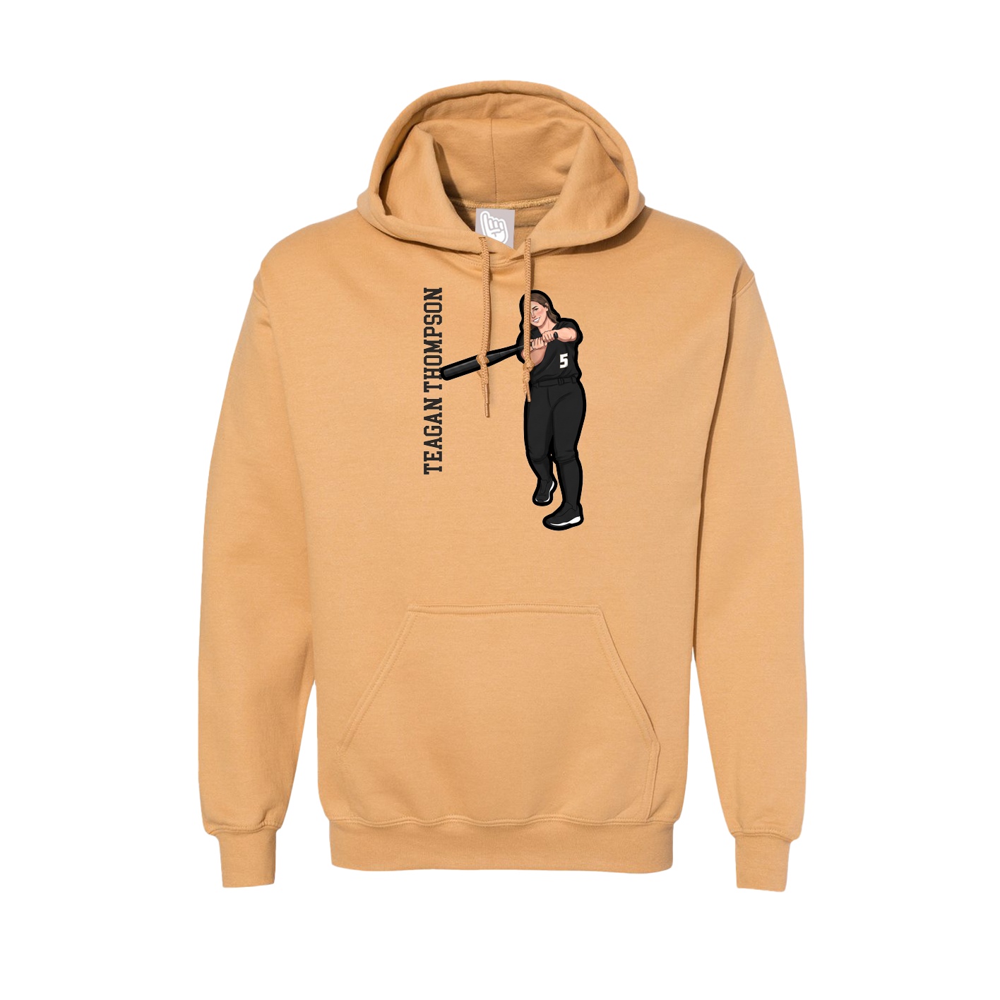 Hoodie — Name Vertical in Vegas Gold