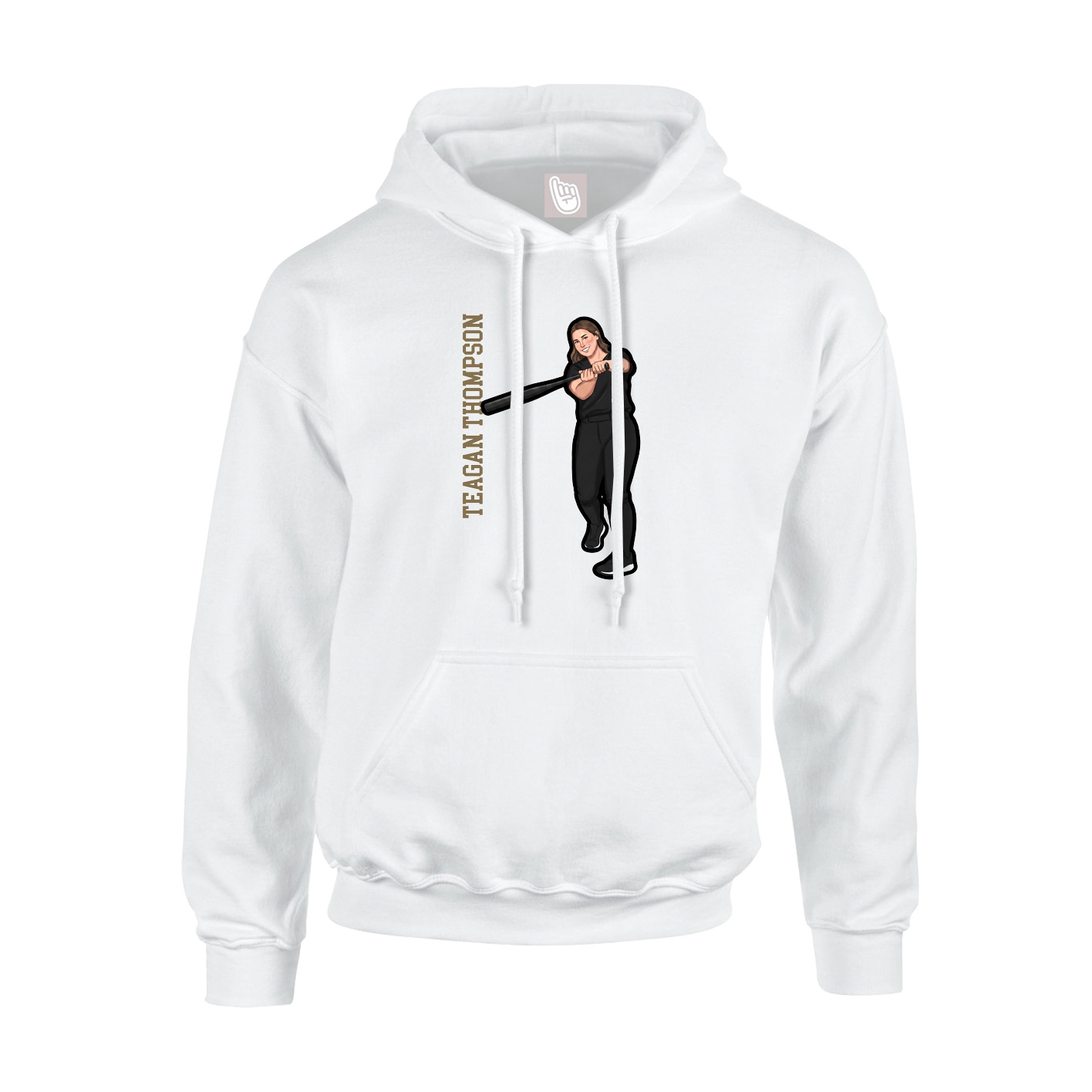 Youth Hoodie — Name Vertical in White
