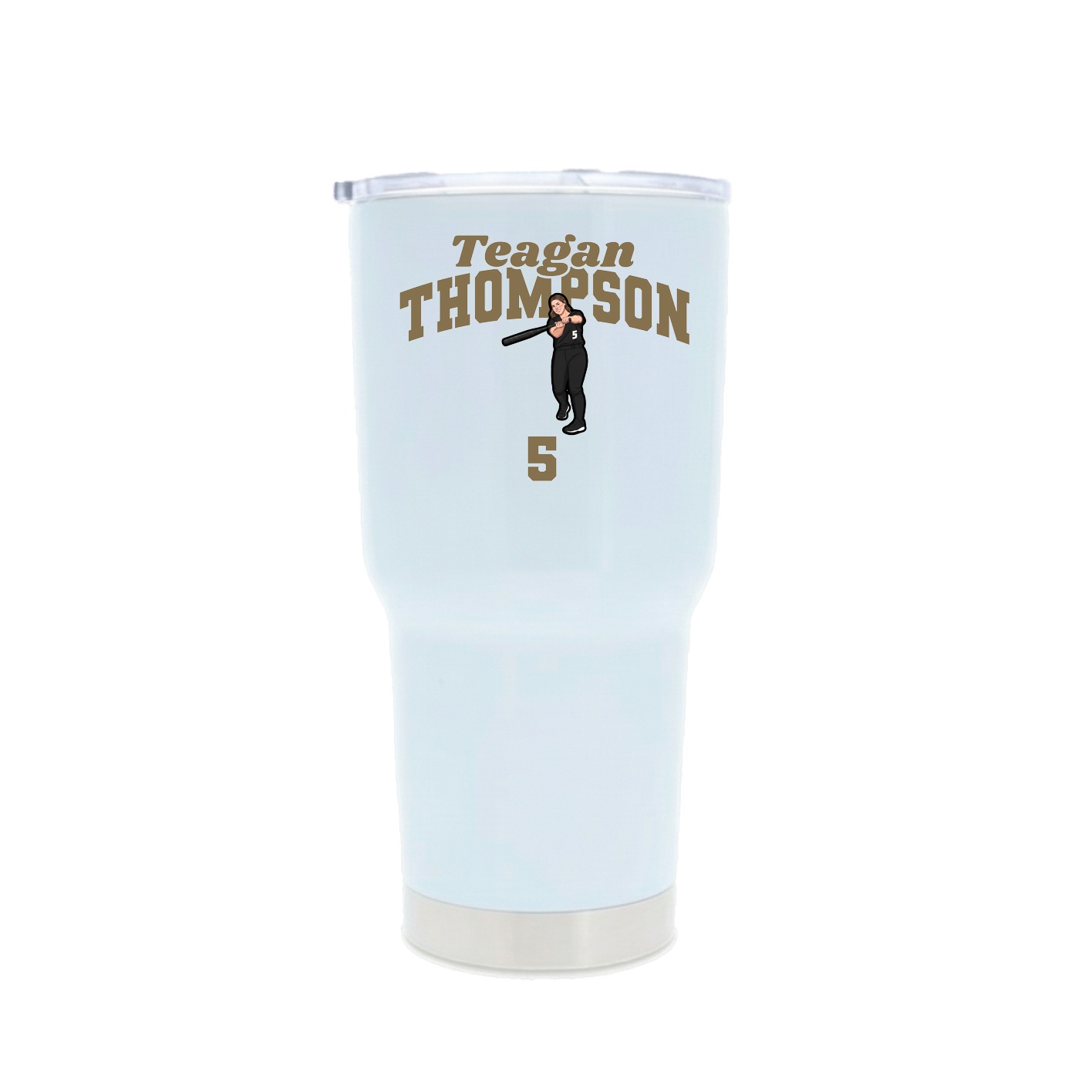 30oz Stainless Steel Tumbler — Signature Arch in White