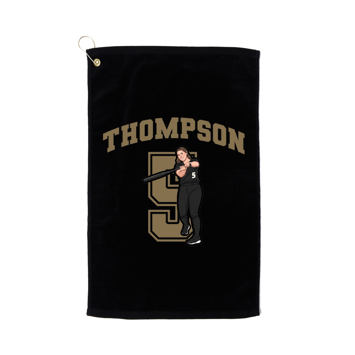 Golf Towel — Number in Black