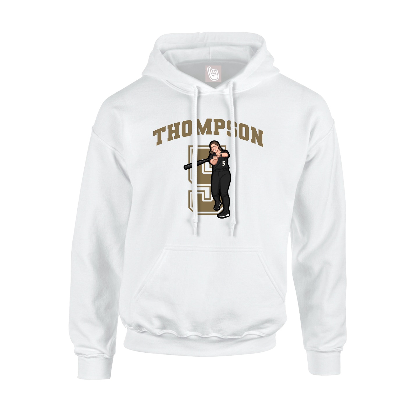 Youth Hoodie — Number in White