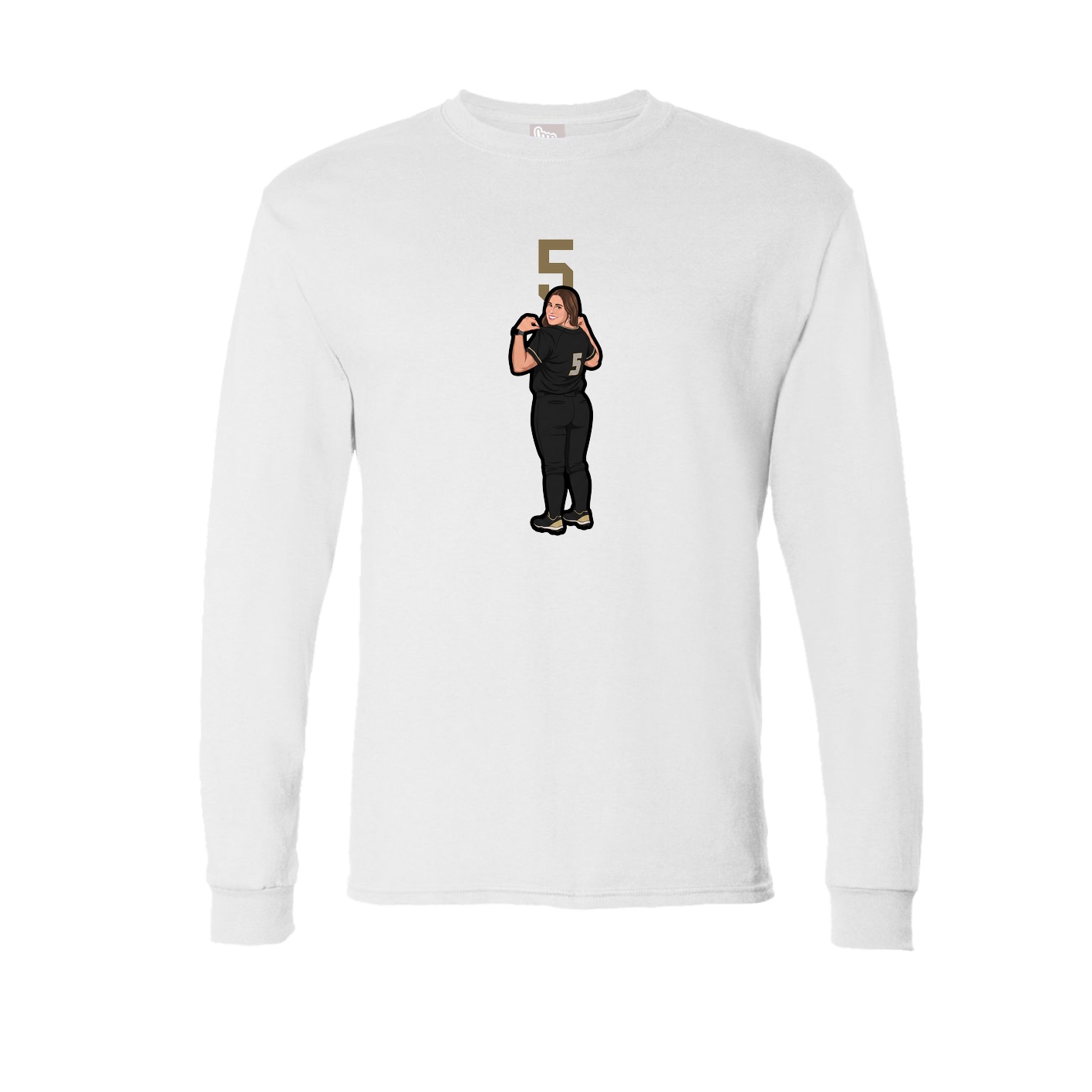 Long Sleeve Tee — Number Top in White