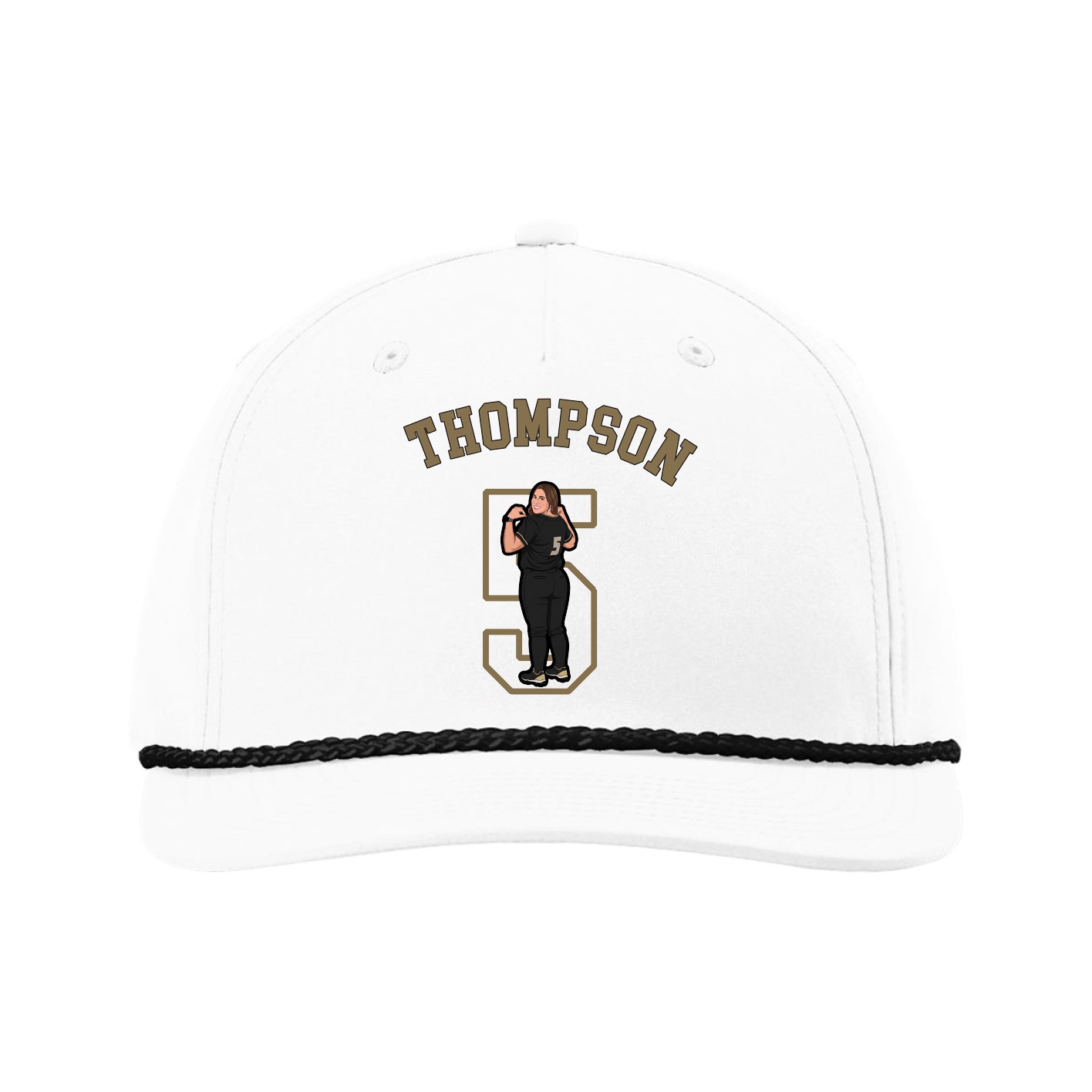 Five-Panel Classic Rope Cap — Shirsey Arch in White