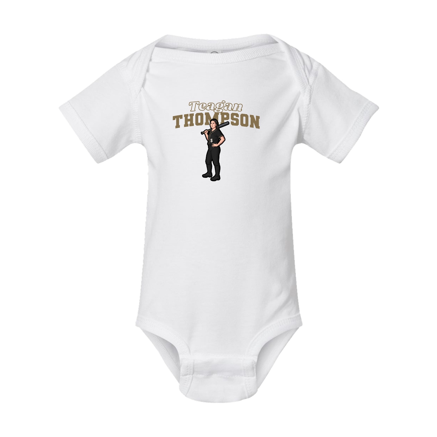 Baby Onesie — Name Arch in White