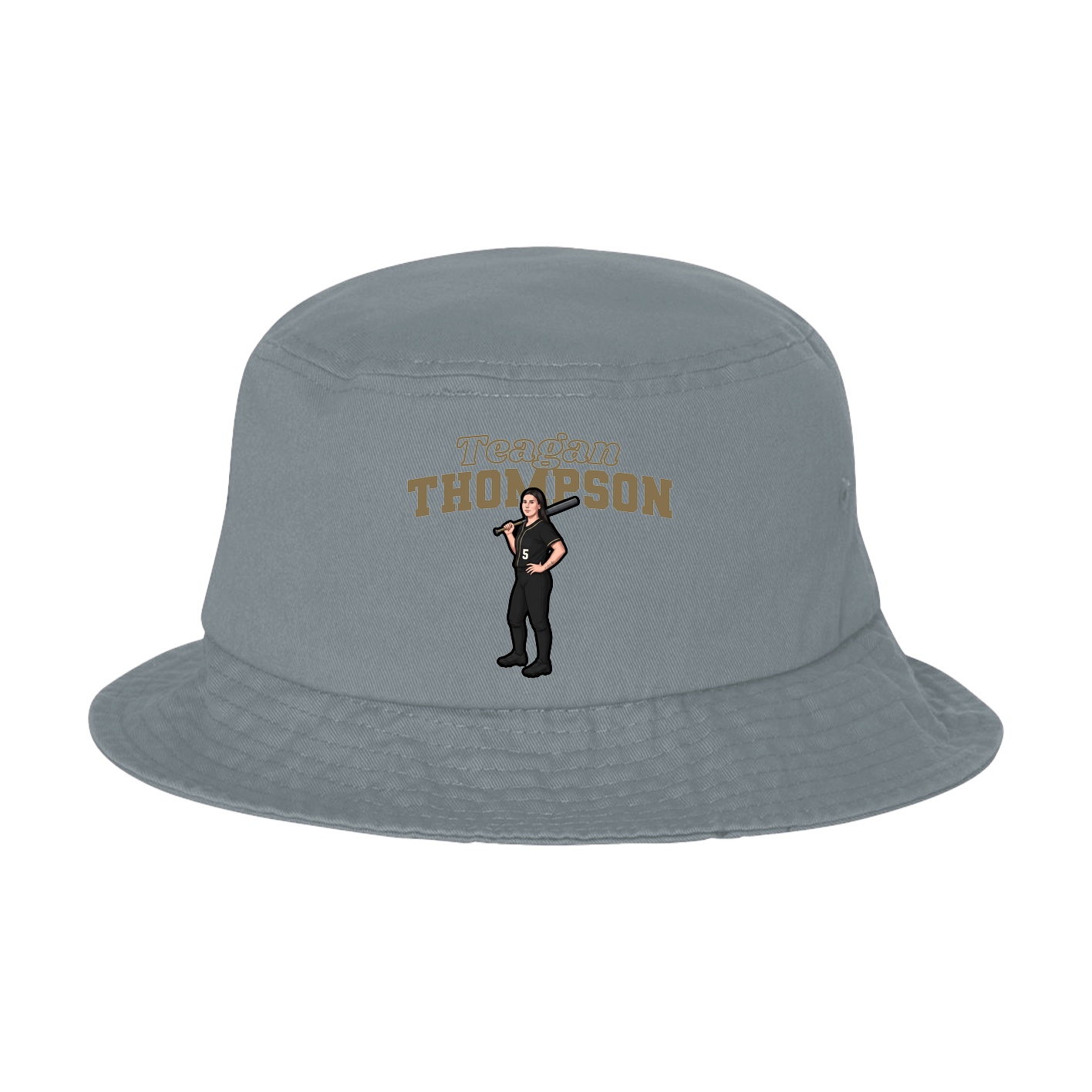 Bucket Cap — Name Arch in Grey