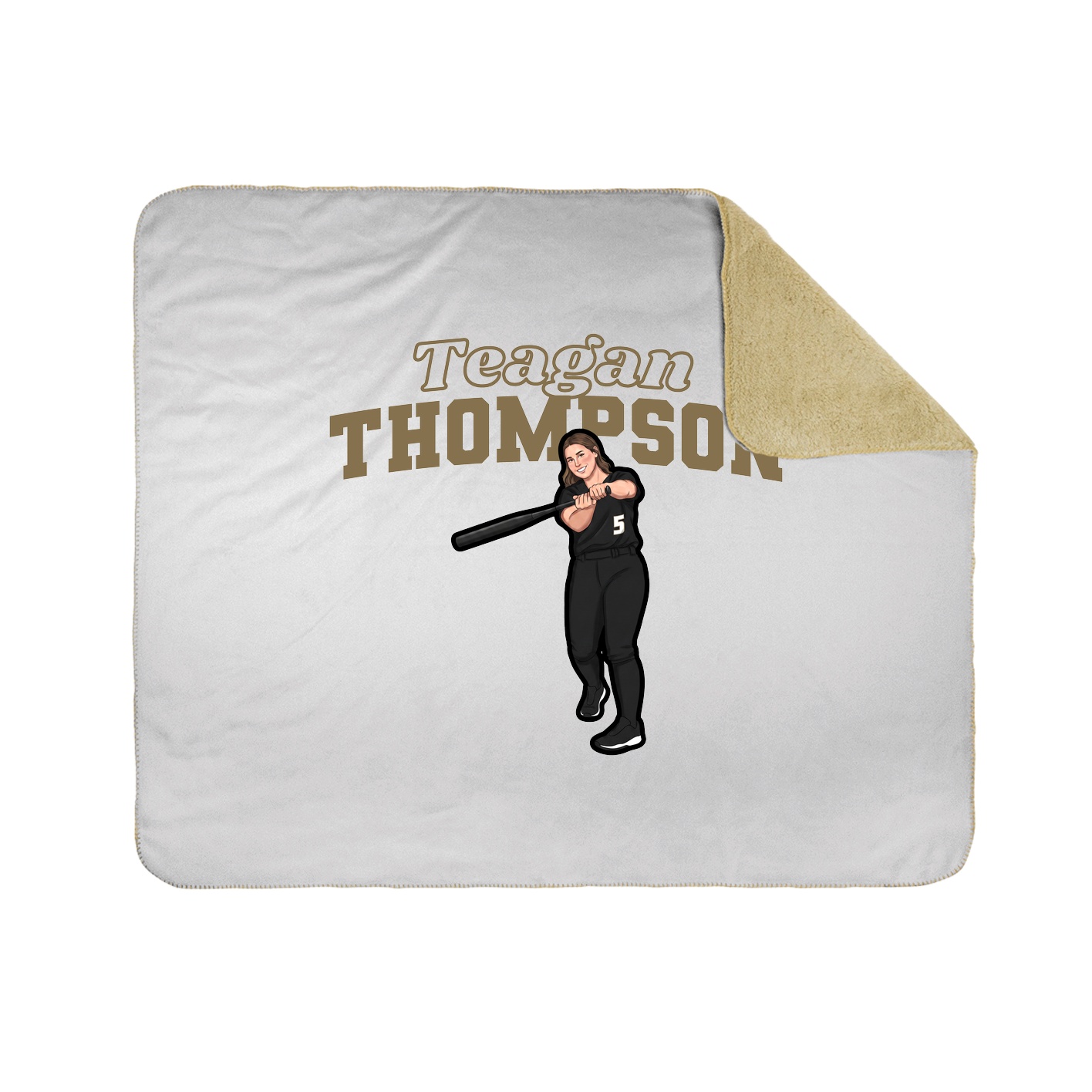 Throw Blanket — Name Arch in White