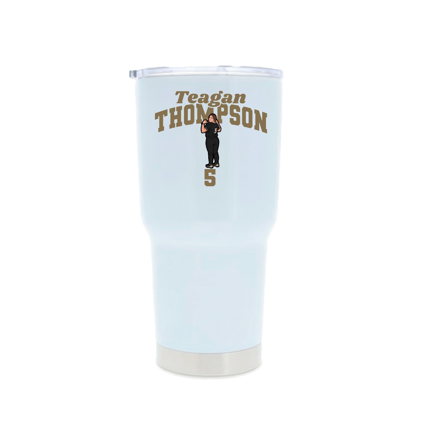30oz Stainless Steel Tumbler — Signature Arch in White