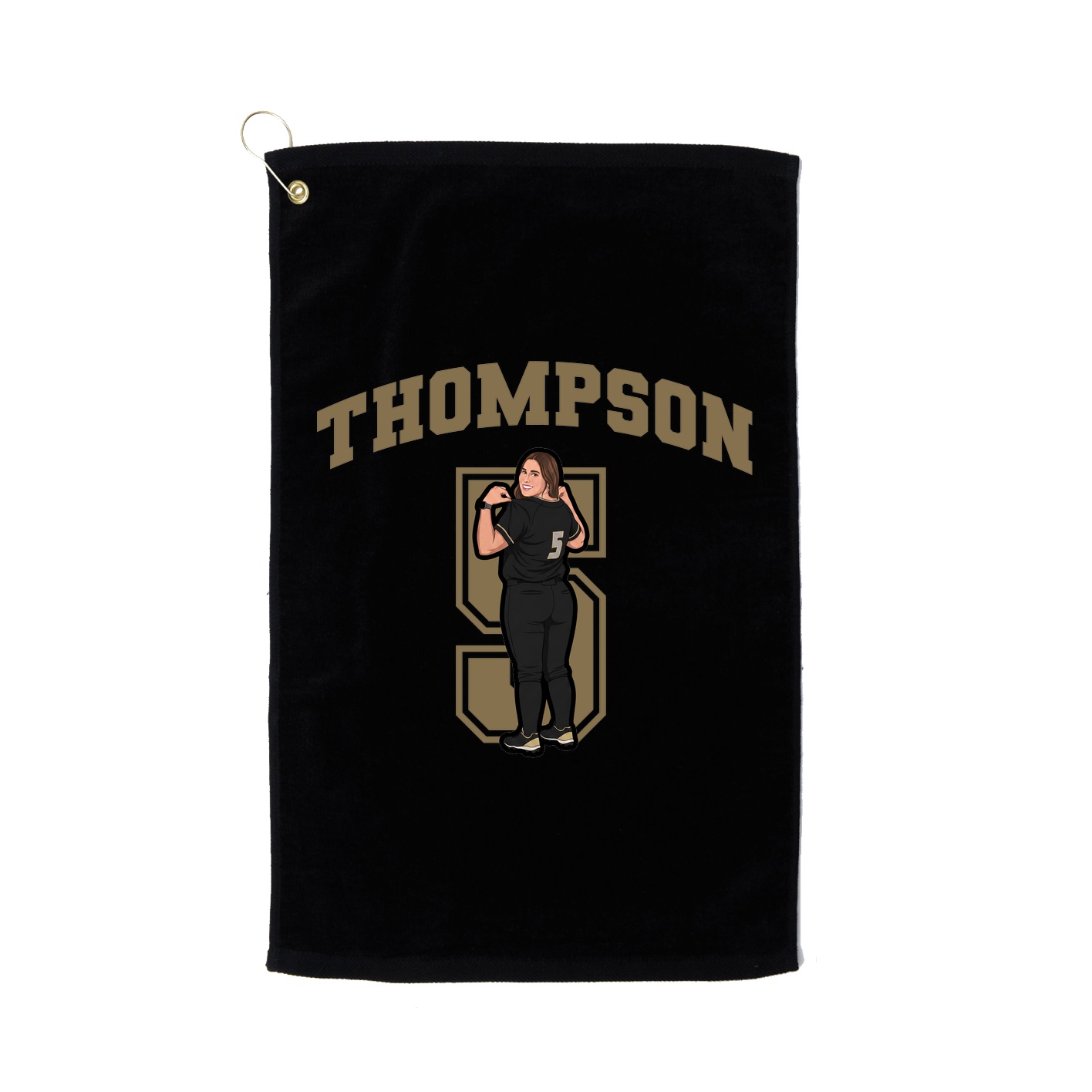 Golf Towel — Number in Black
