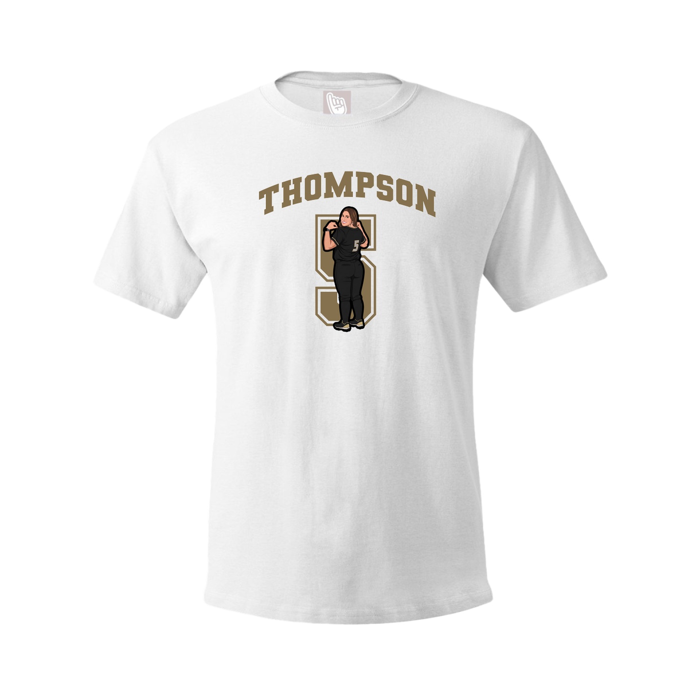 Youth Tee — Number in White