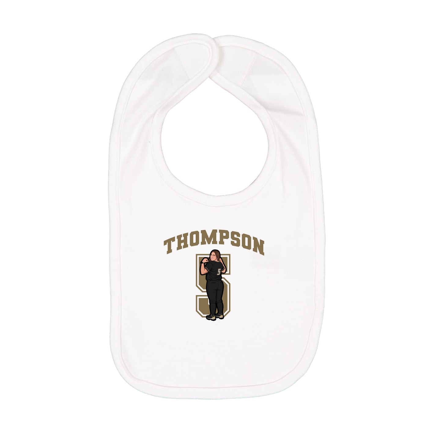 Infant Bib — Number in White