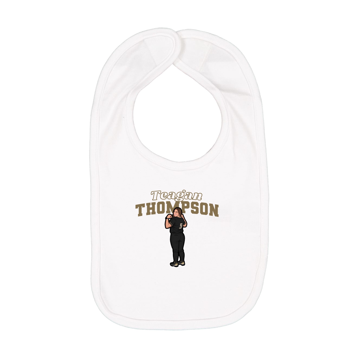 Infant Bib — Name Arch in White