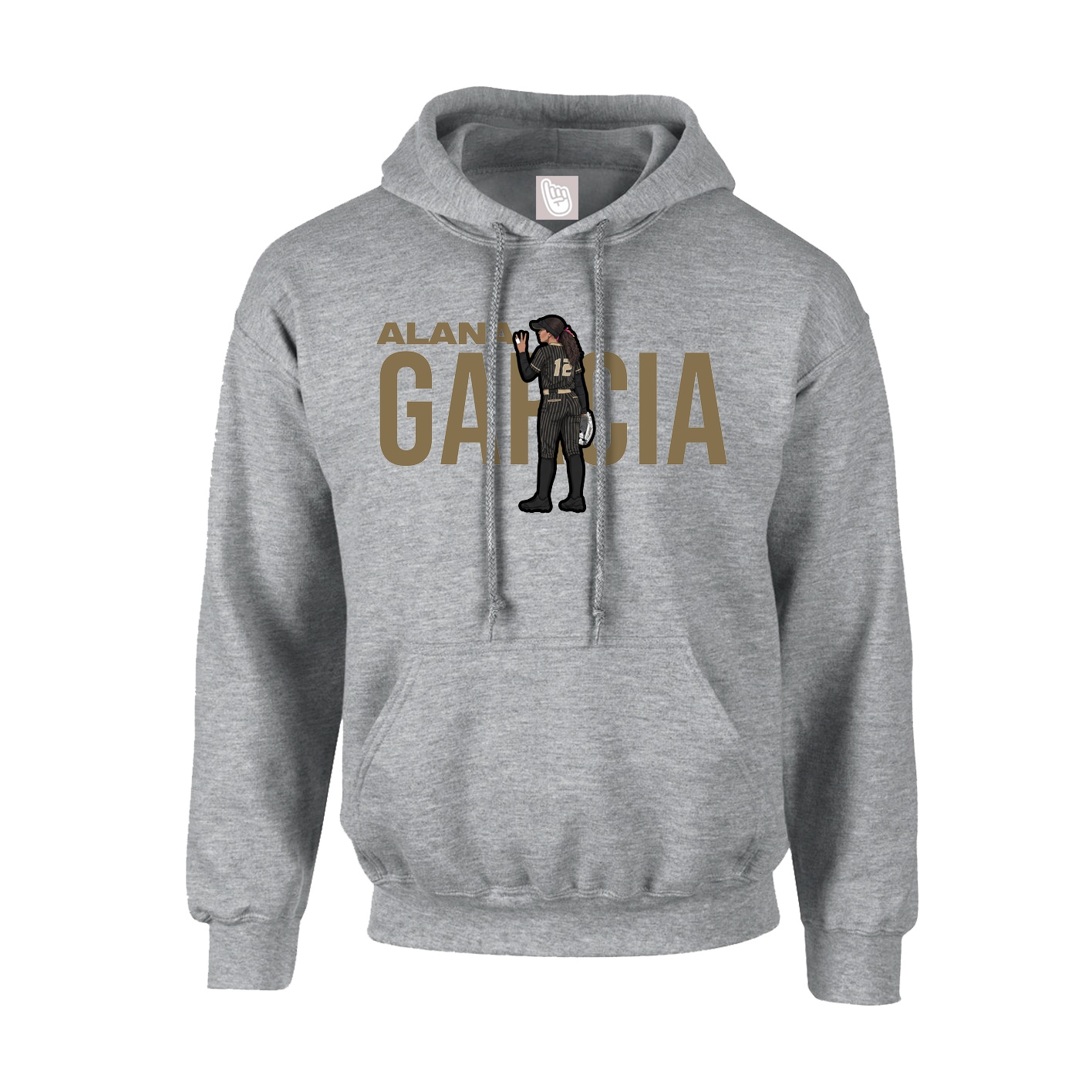 Hoodie — Player Name in Grey