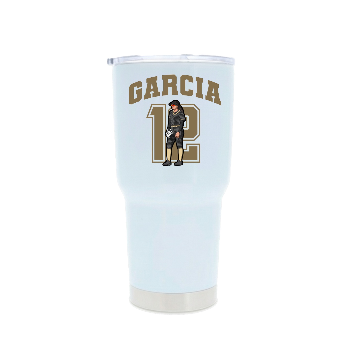 30oz Stainless Steel Tumbler — Number in White