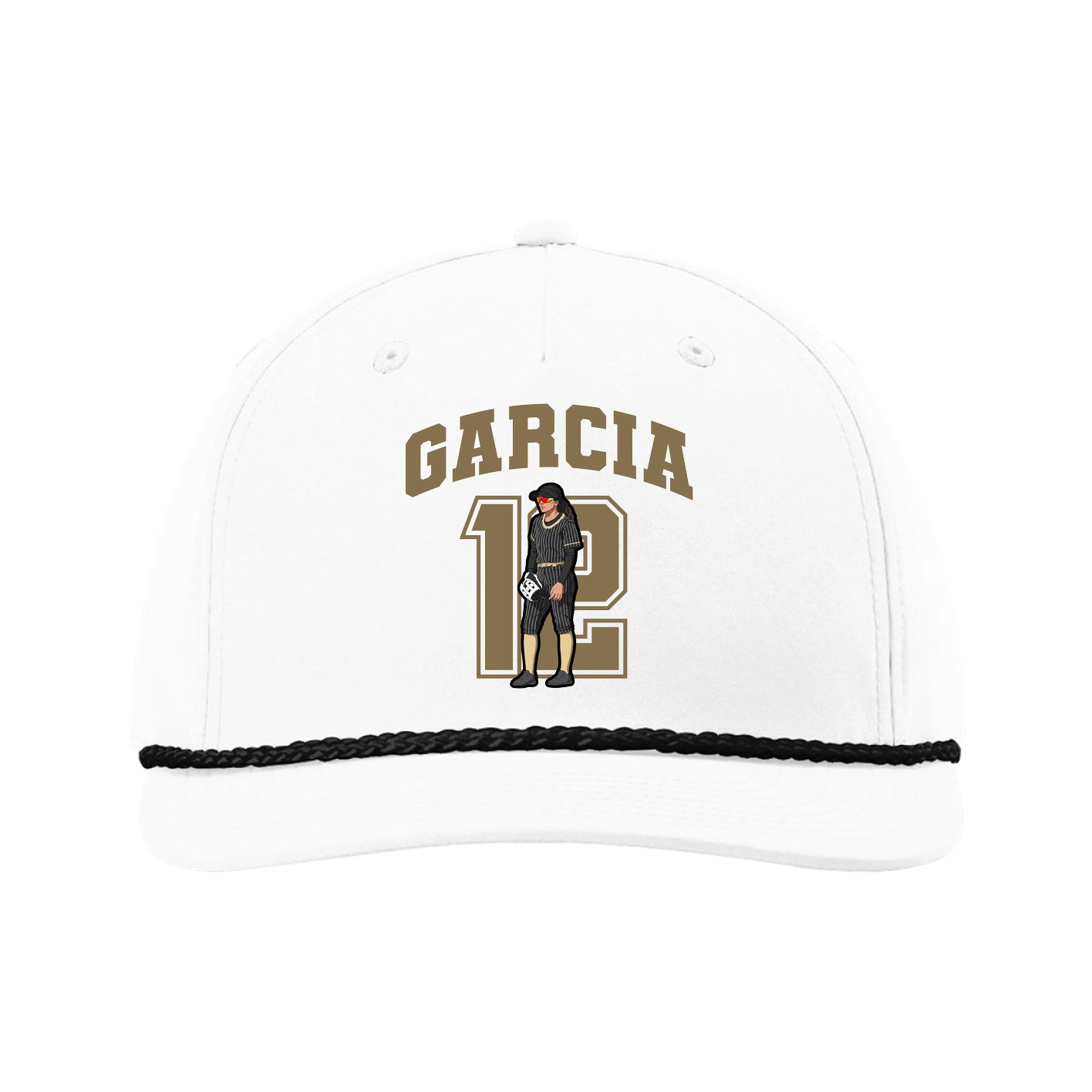 Five-Panel Classic Rope Cap — Number in White