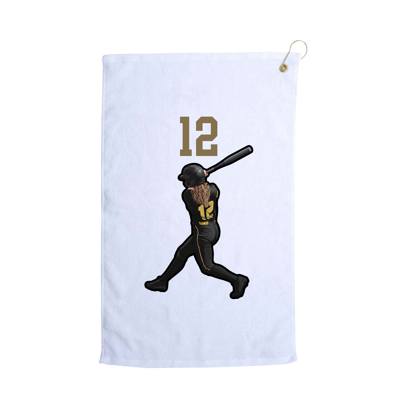 Golf Towel — Number Top in White