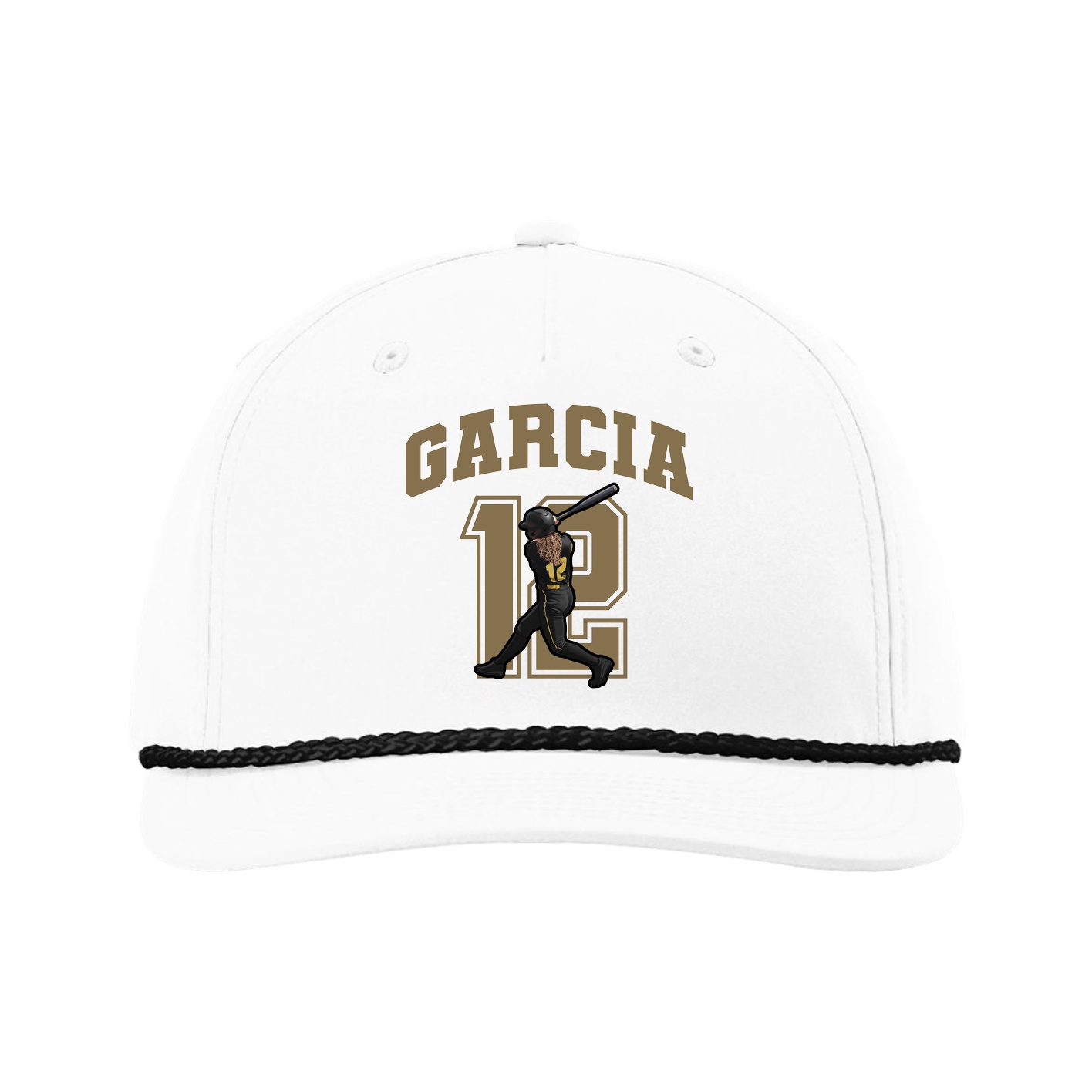 Five-Panel Classic Rope Cap — Number in White