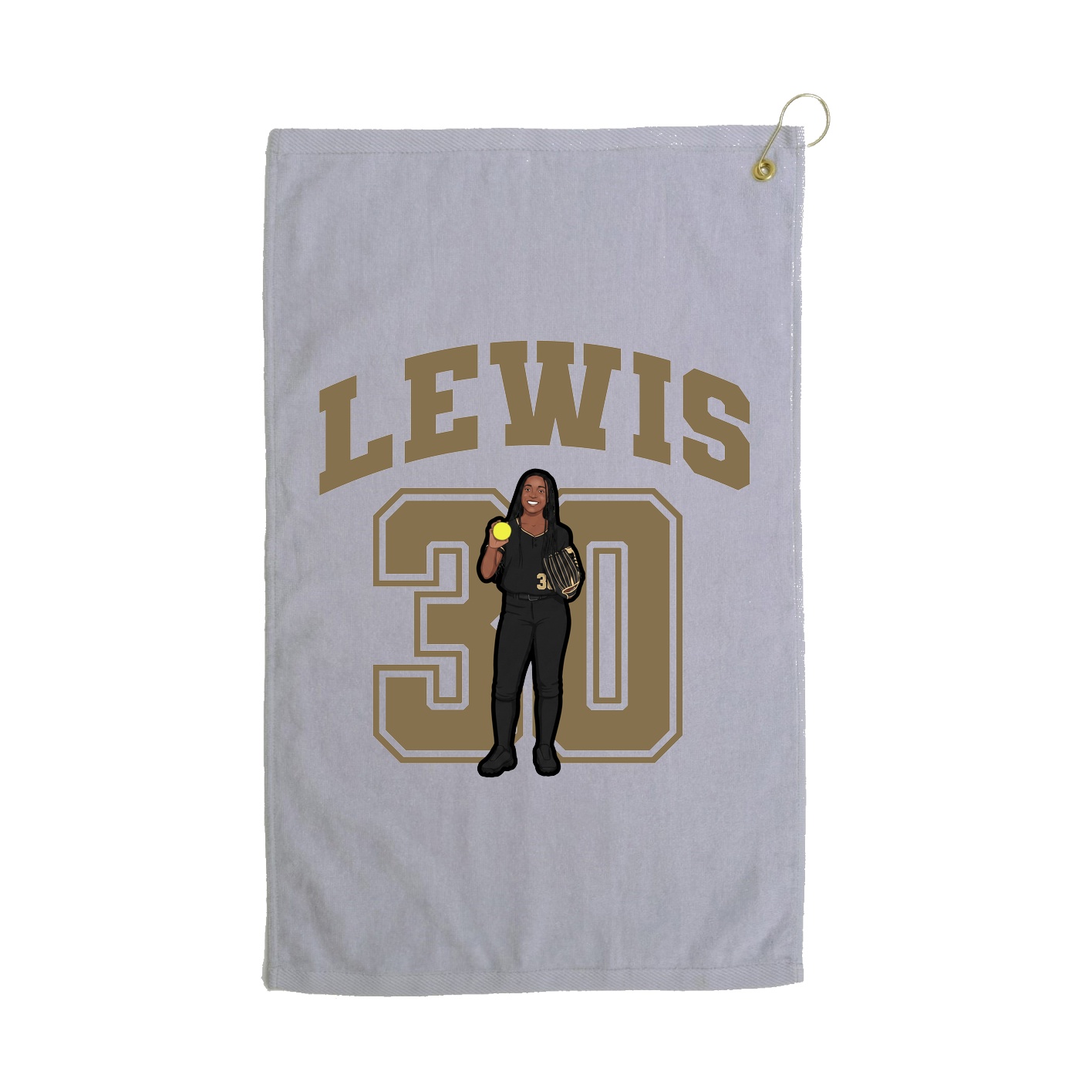 Golf Towel — Number in Grey