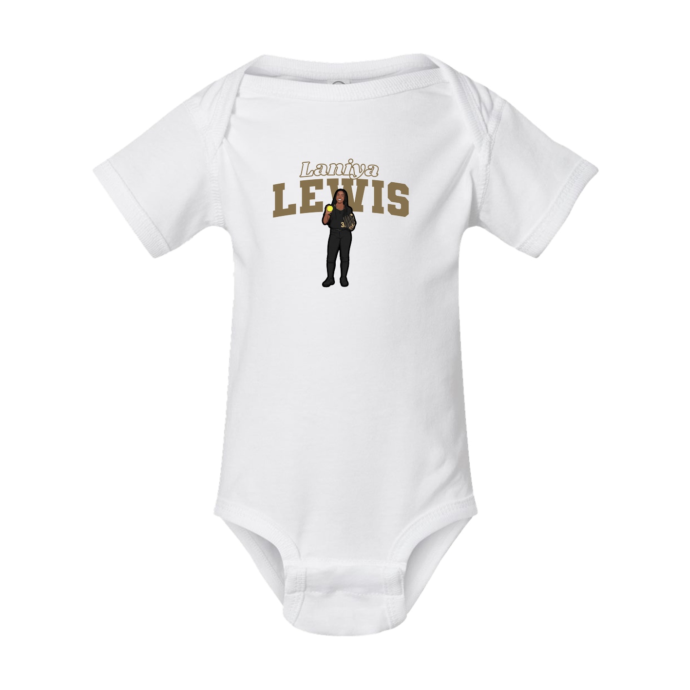 Baby Onesie — Name Arch in White