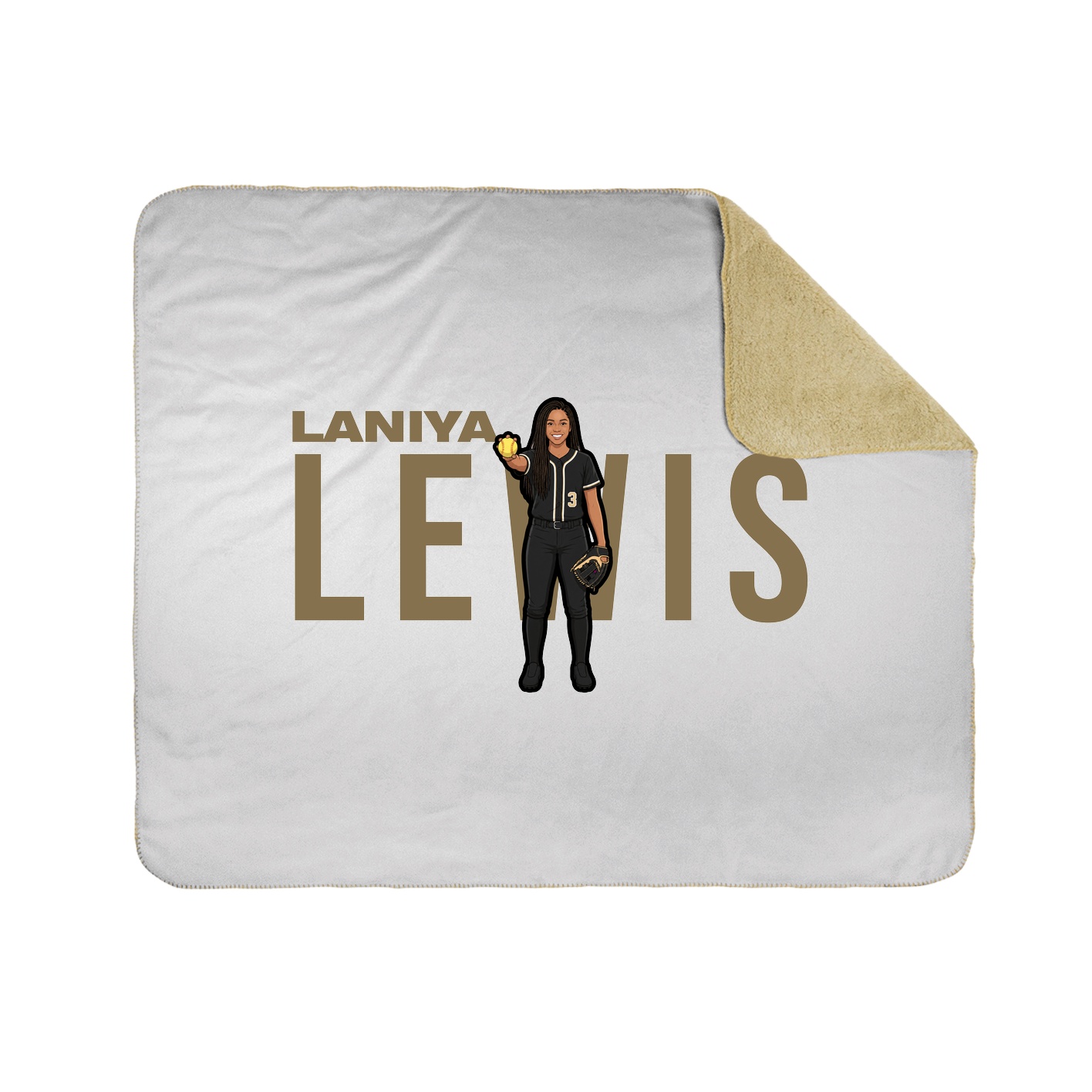Throw Blanket — Player Name in White