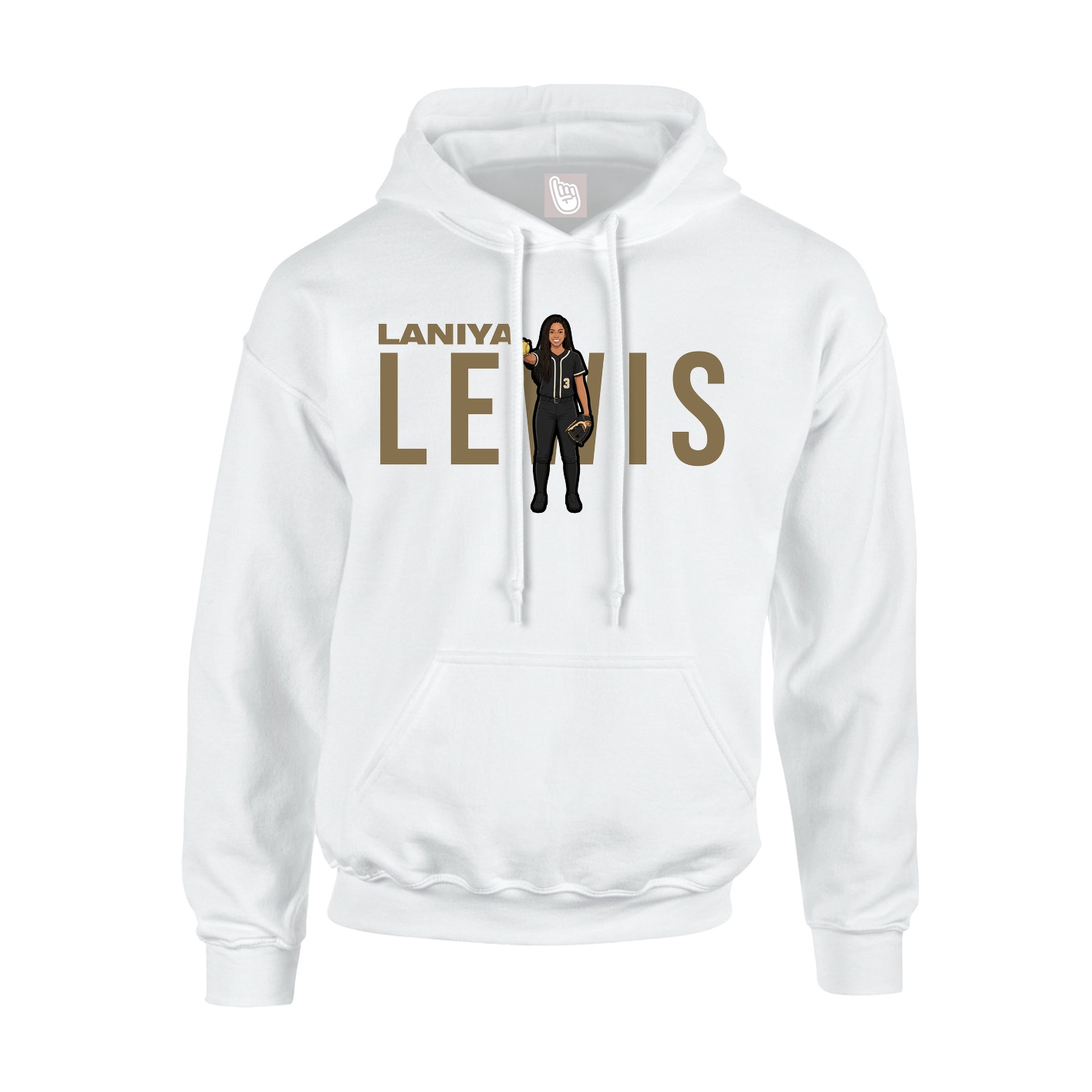 Youth Hoodie — Player Name in White