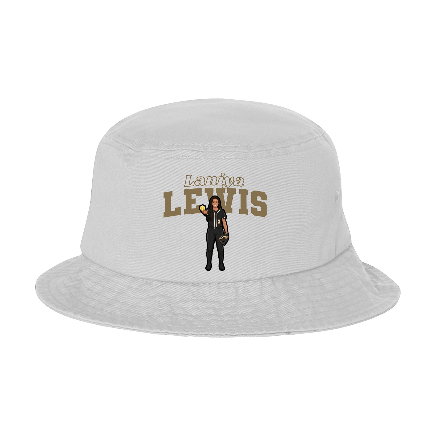 Bucket Cap — Name Arch in White