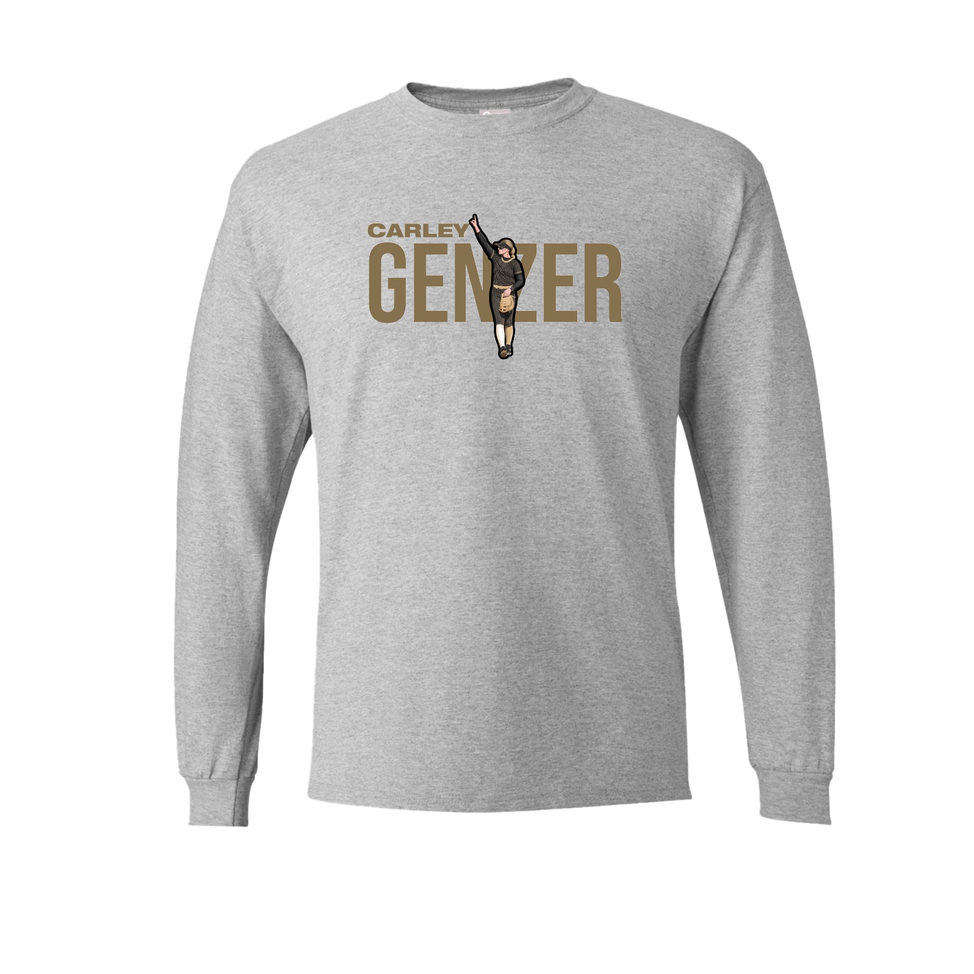Long Sleeve Tee — Player Name in Grey